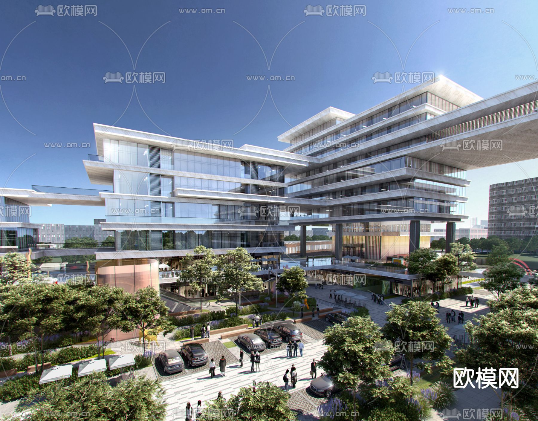 办公楼外观3d模型下载