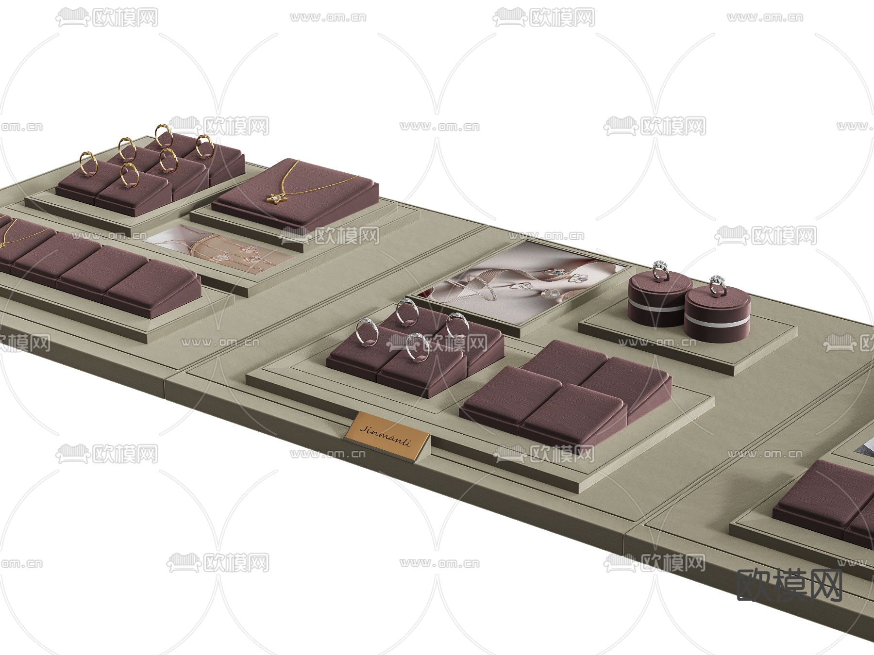 珠宝 戒指 项链3d模型下载（渲染图1）