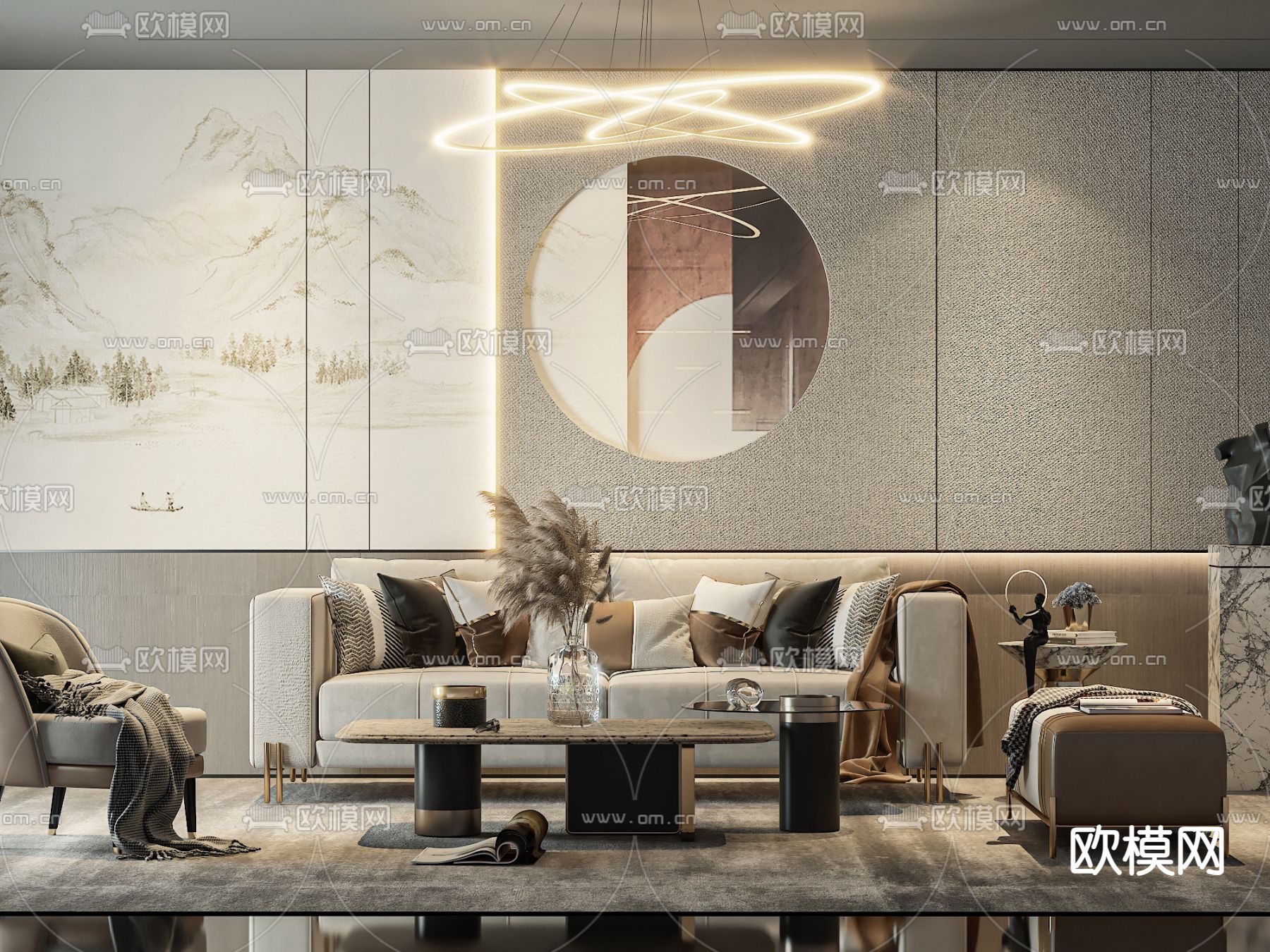 软体沙发 组合沙发3d模型下载