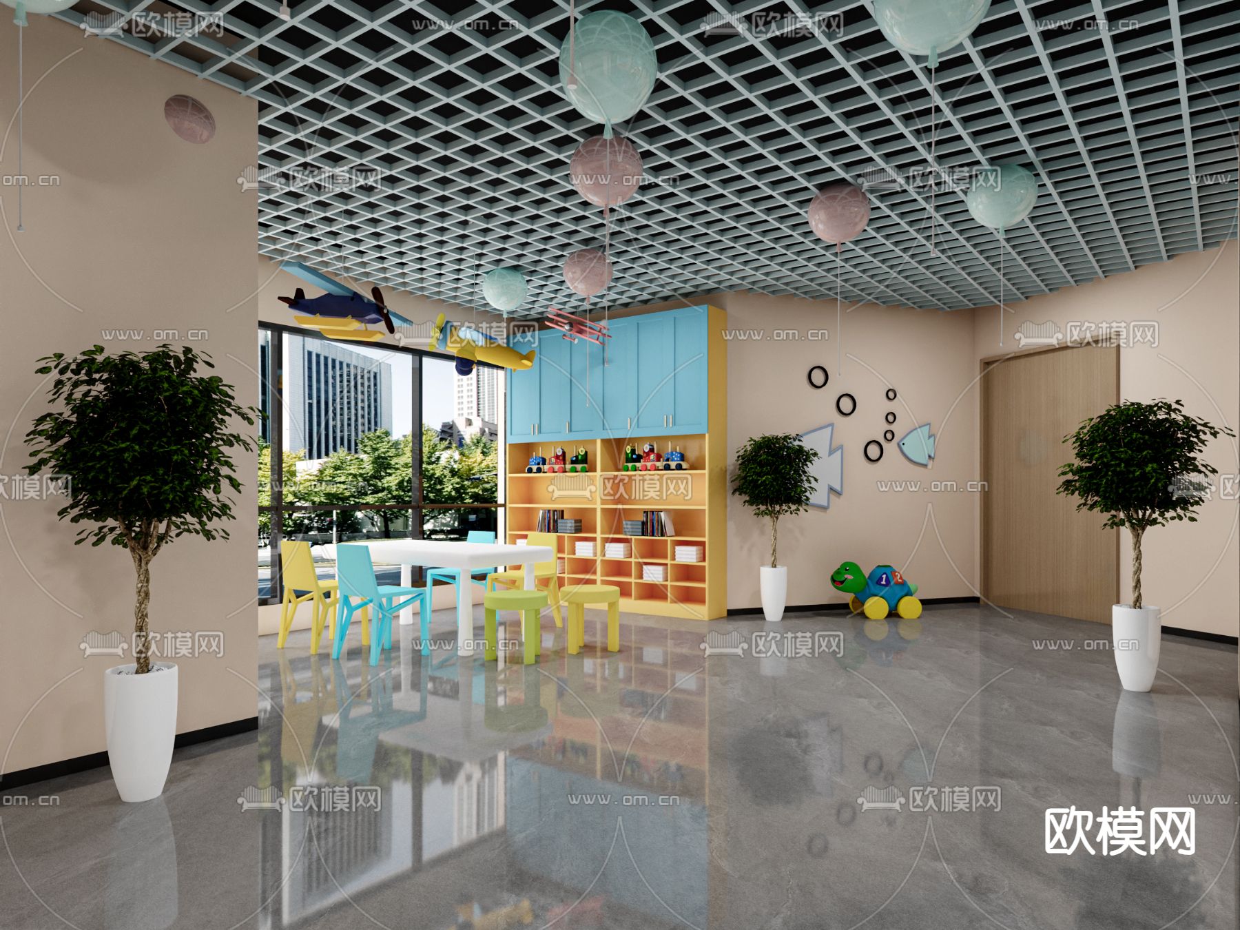 儿童娱乐区 游乐场3d模型下载（渲染图2）