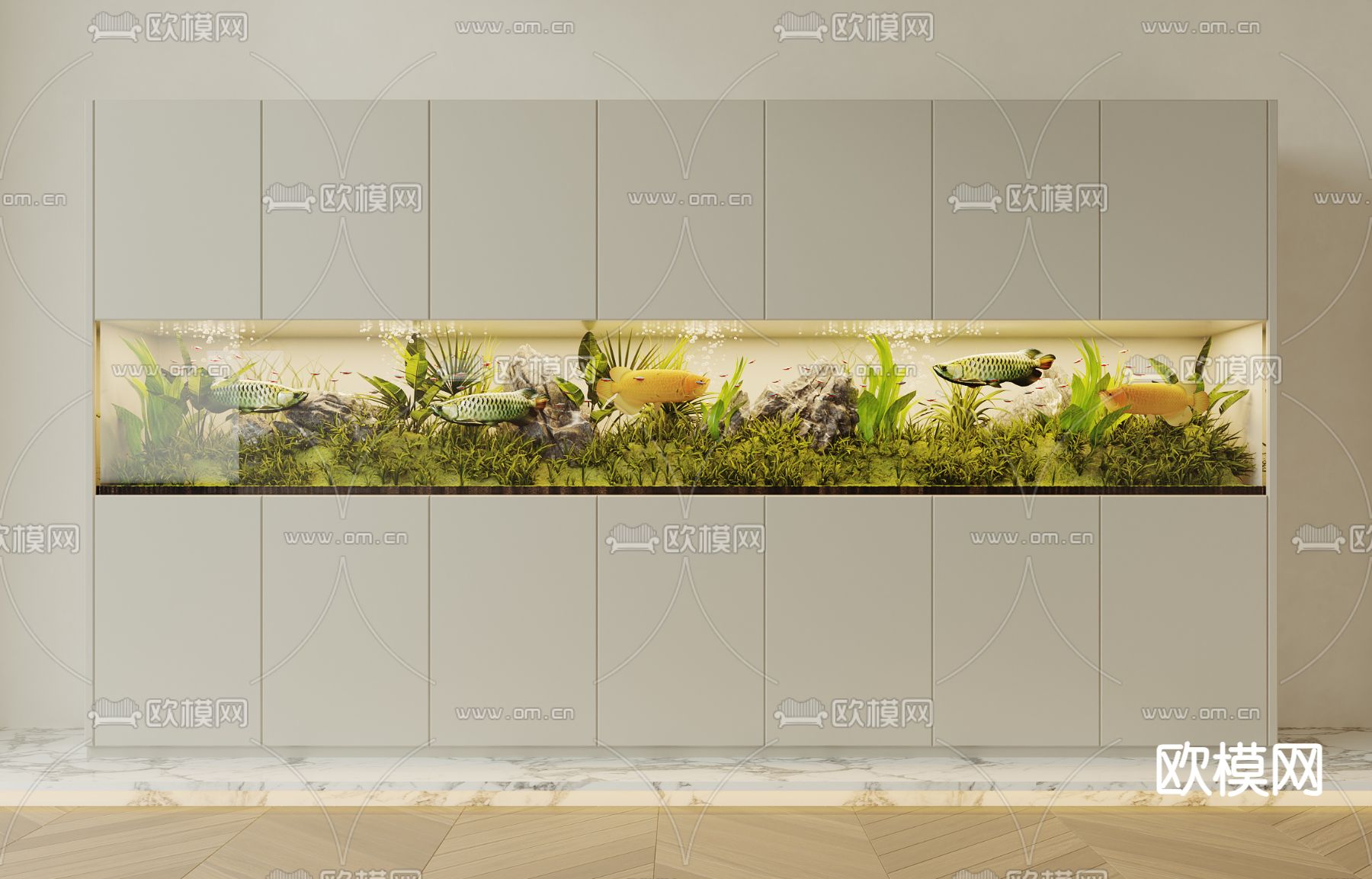 鱼缸 水族3d模型下载