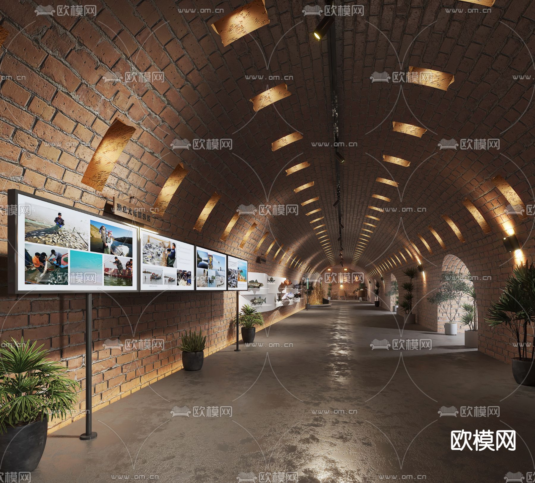 工业风农业展厅3d模型下载（渲染图2）