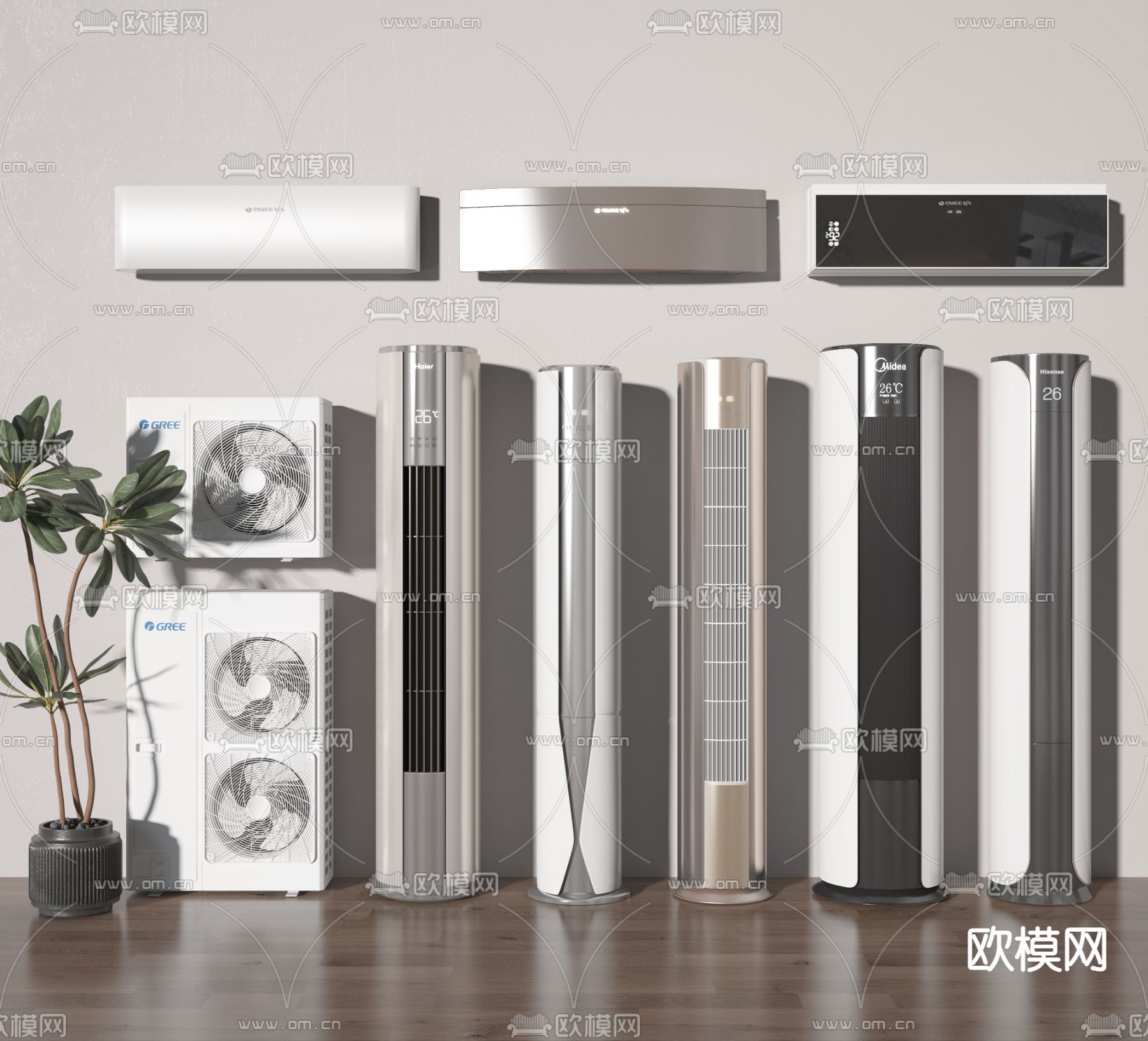 立式空调3d模型下载