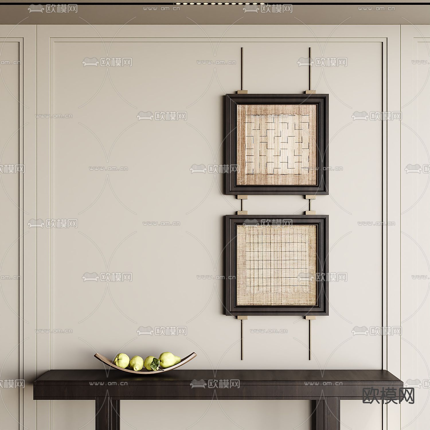 侘寂风装饰画 挂画su模型下载（渲染图1）