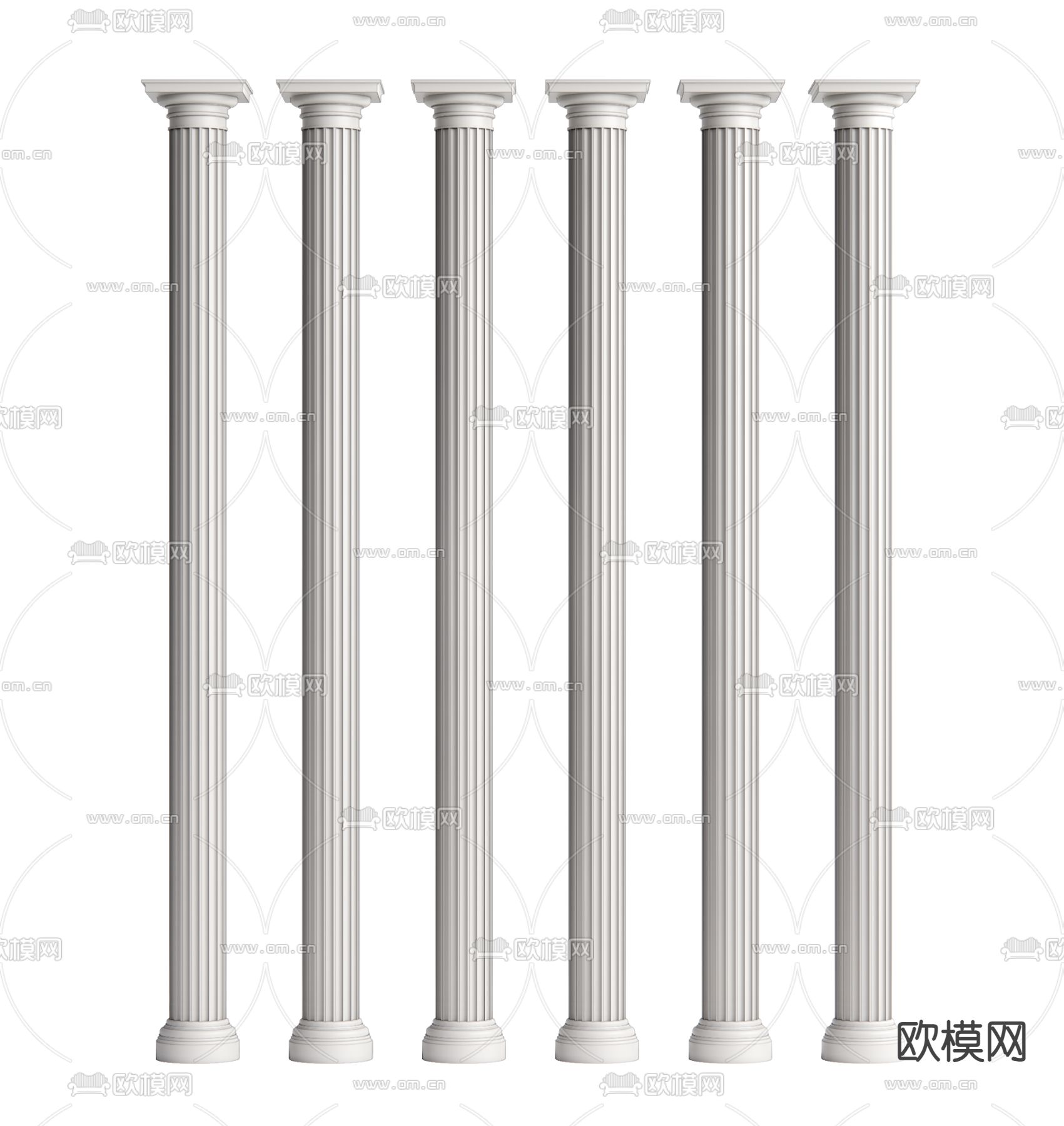 现代罗马柱 柱子su模型下载（渲染图1）