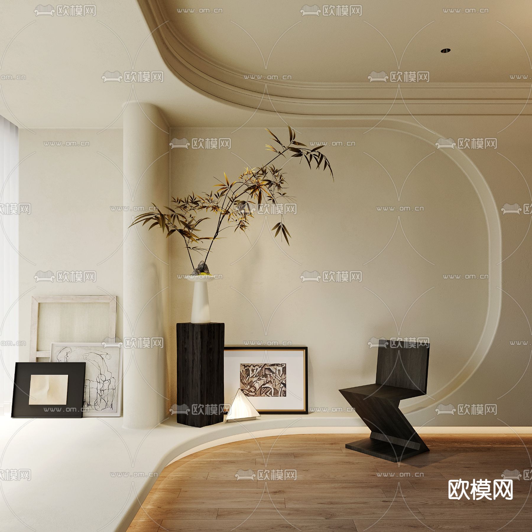 曲线椅子 休闲椅3d模型下载