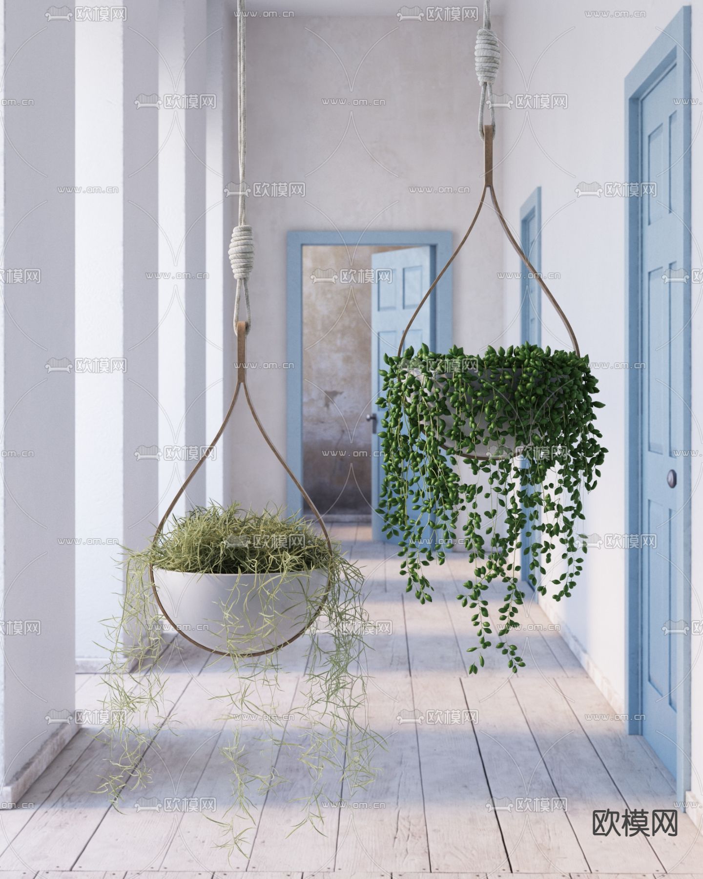 吊篮 悬挂盆栽3d模型下载