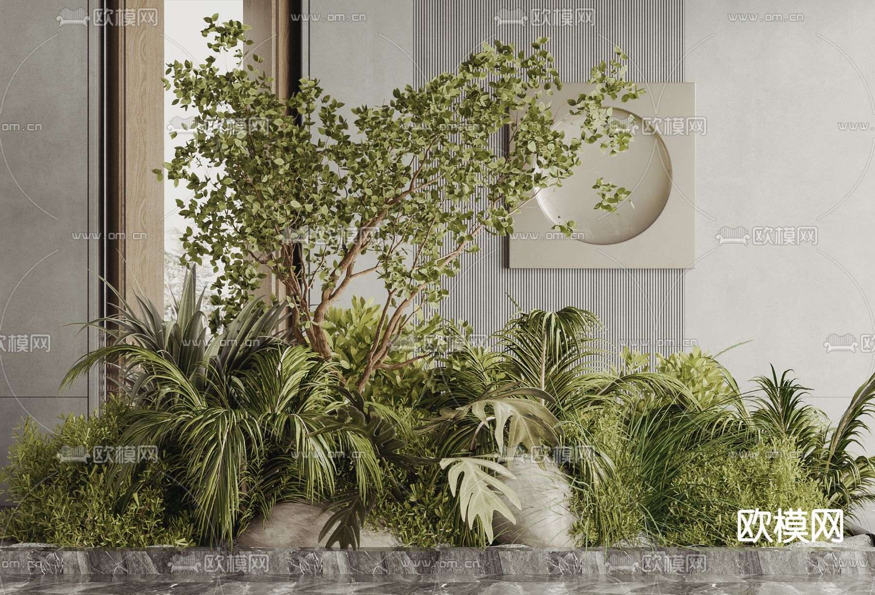 植物堆 景观植物su模型下载（渲染图1）