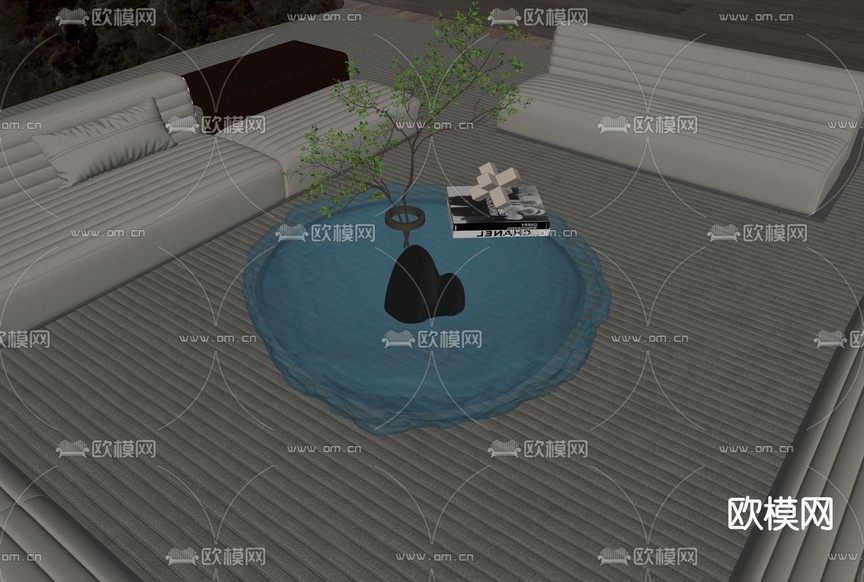 Cattelan 亚克力茶几su模型下载(渲染图2)
