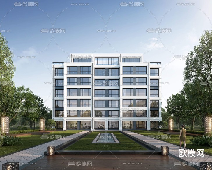 住宅楼外观3d模型下载