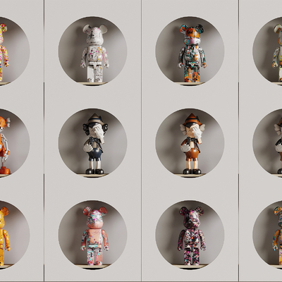  潮玩 公仔 卡通摆件 暴力熊su模型 