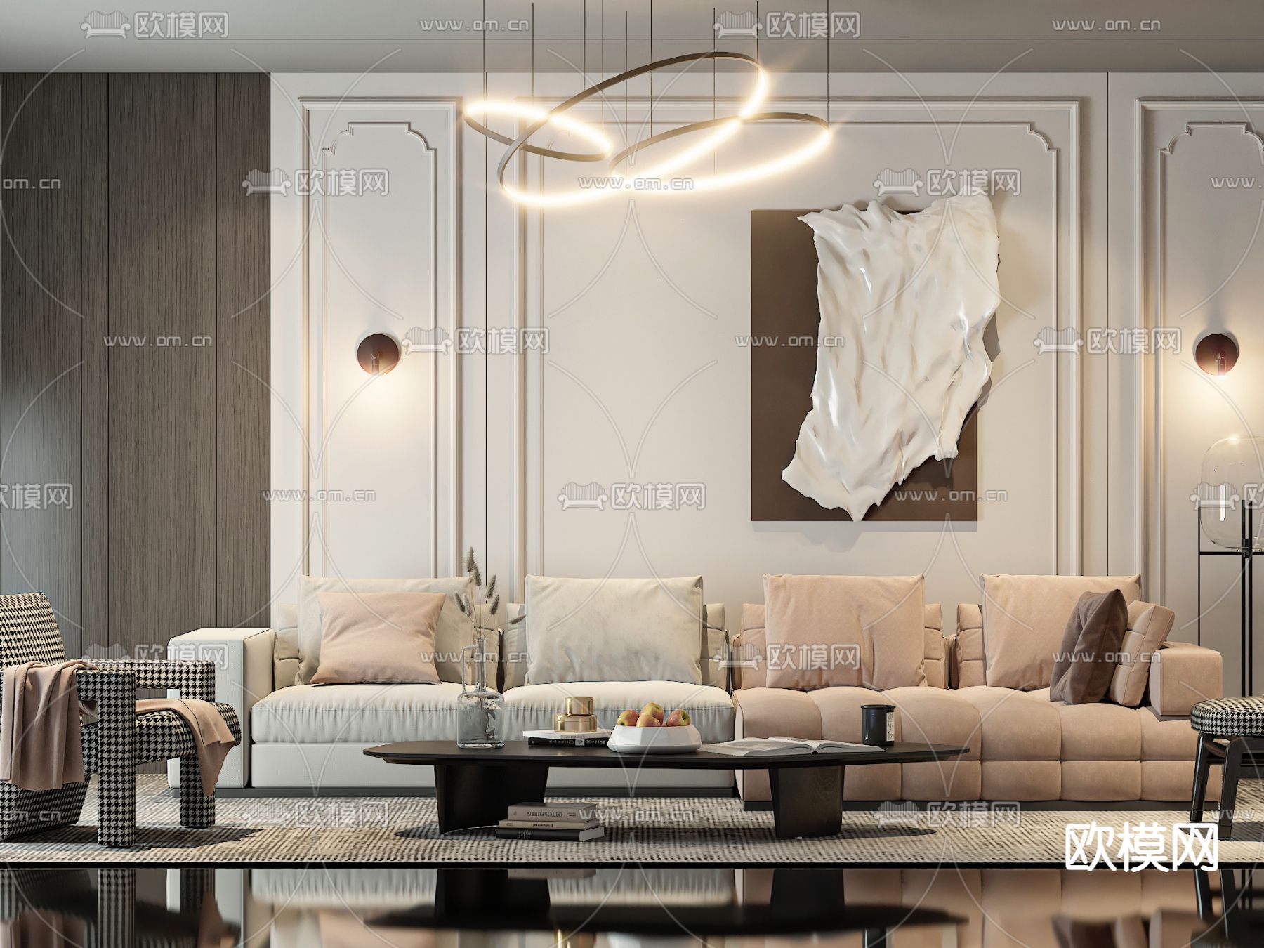 轻奢组合沙发3d模型下载