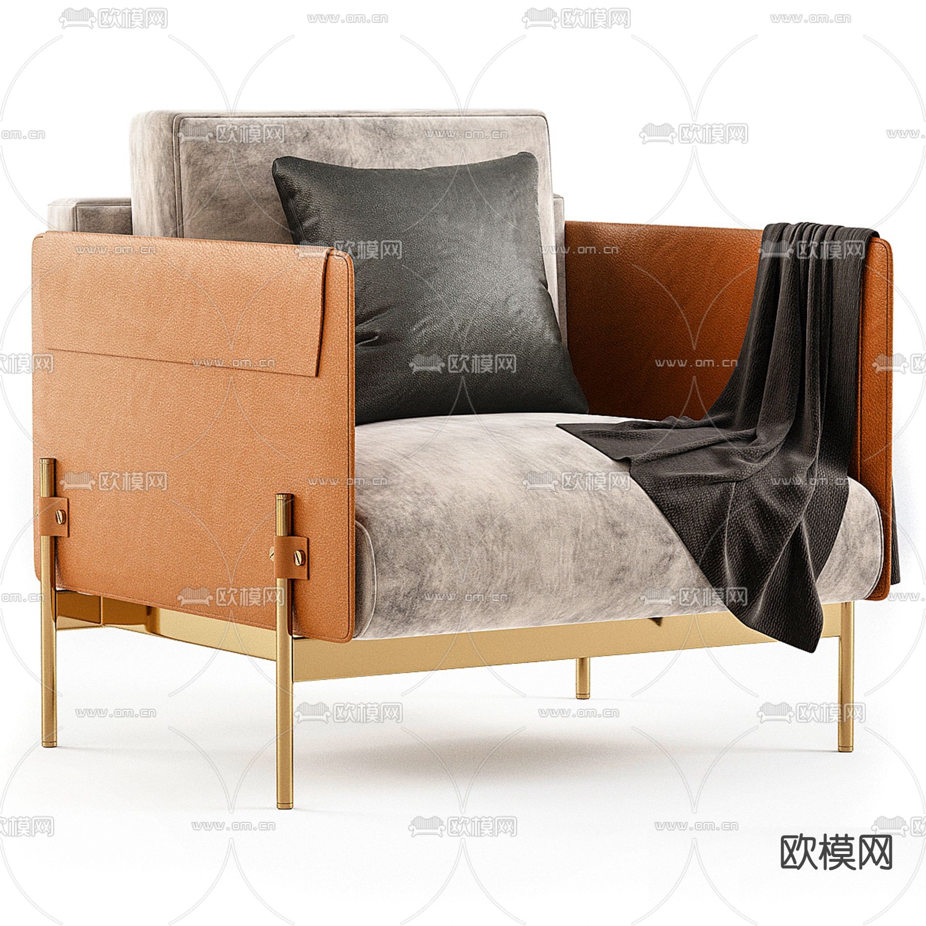 轻奢沙发 单人沙发3d模型下载