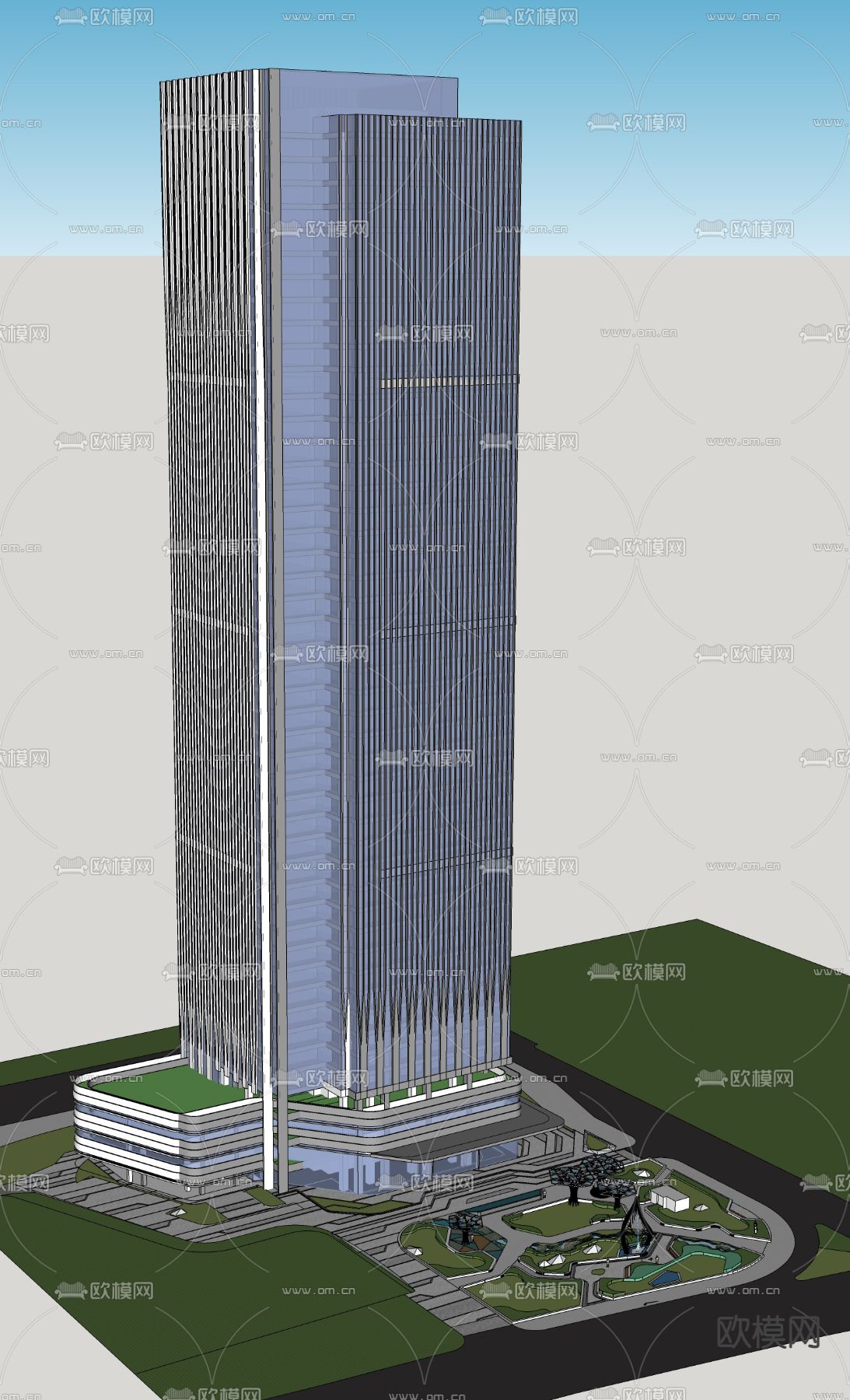 综合办公楼su模型下载（渲染图4）