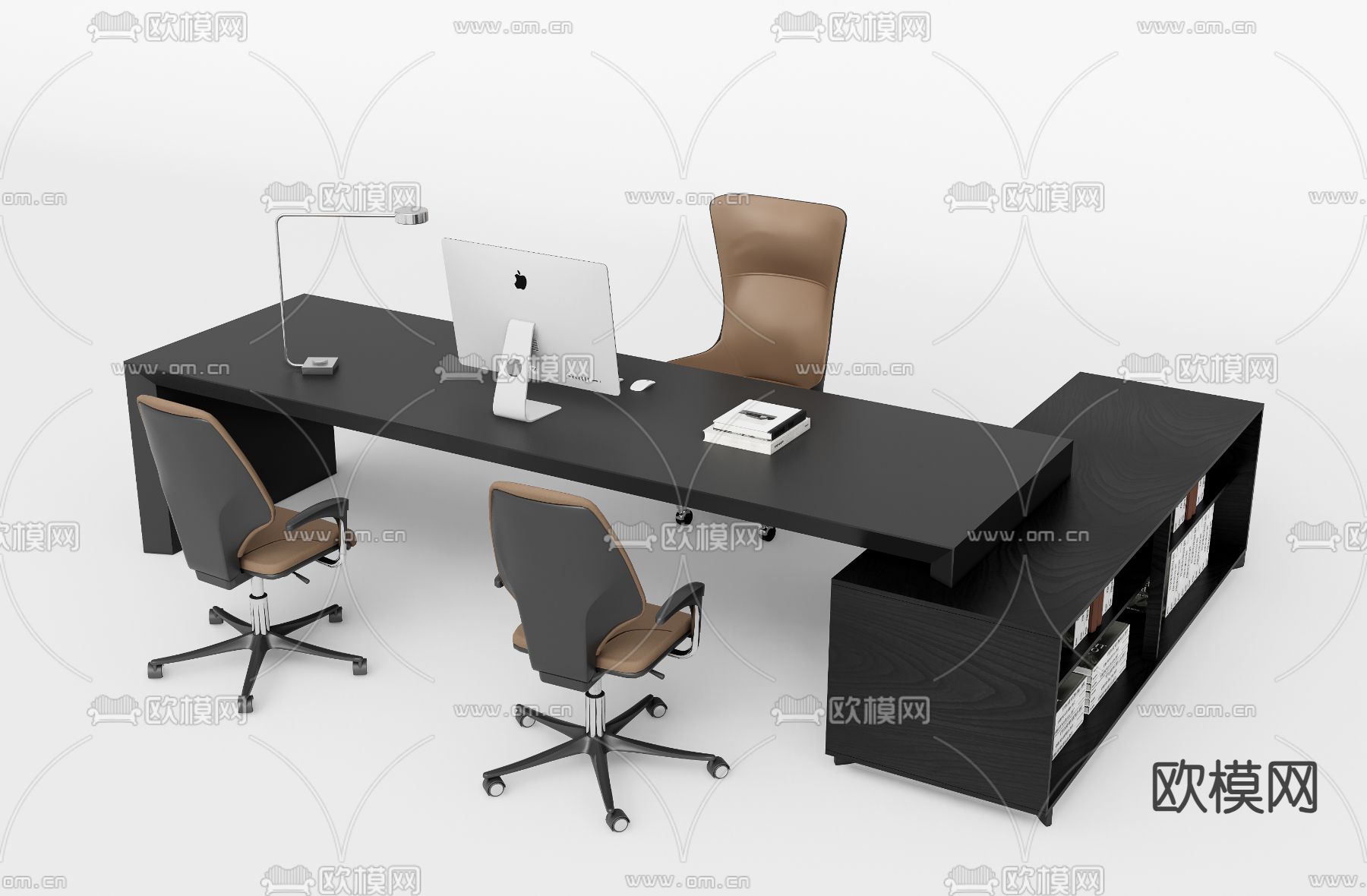 班台桌 老板桌3d模型下载