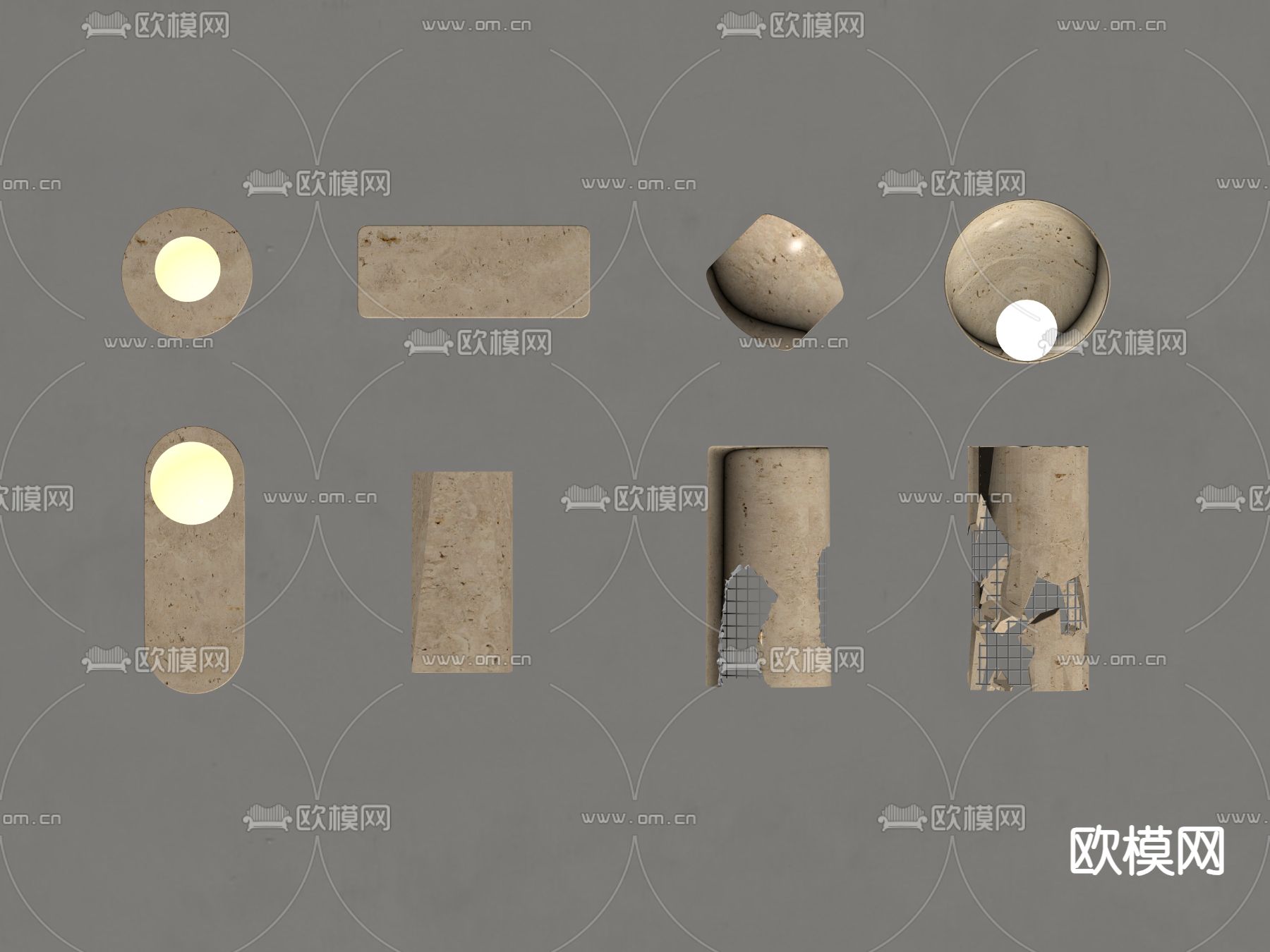 侘寂风壁灯su模型下载（渲染图2）