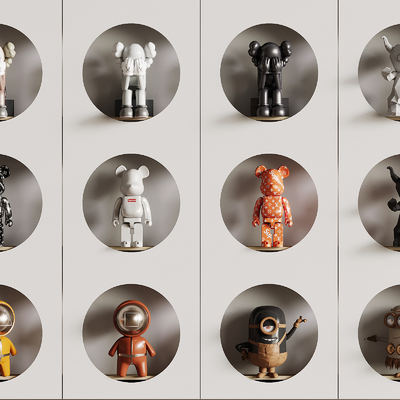  潮玩 公仔 卡通摆件 暴力熊su模型 