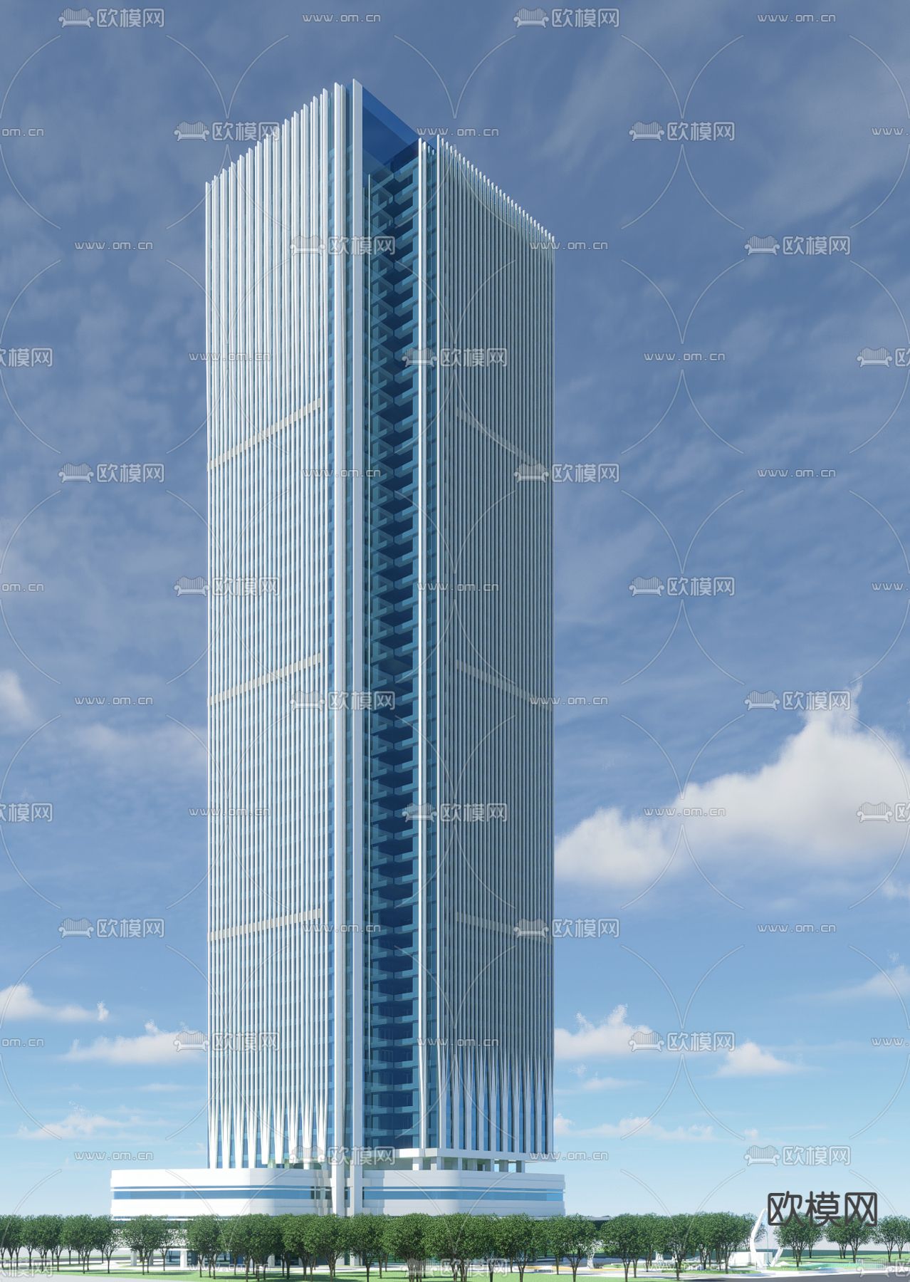 综合办公楼su模型下载（渲染图1）