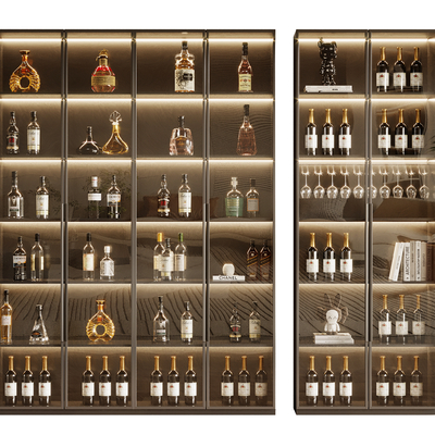  白酒 红酒 洋酒su模型 