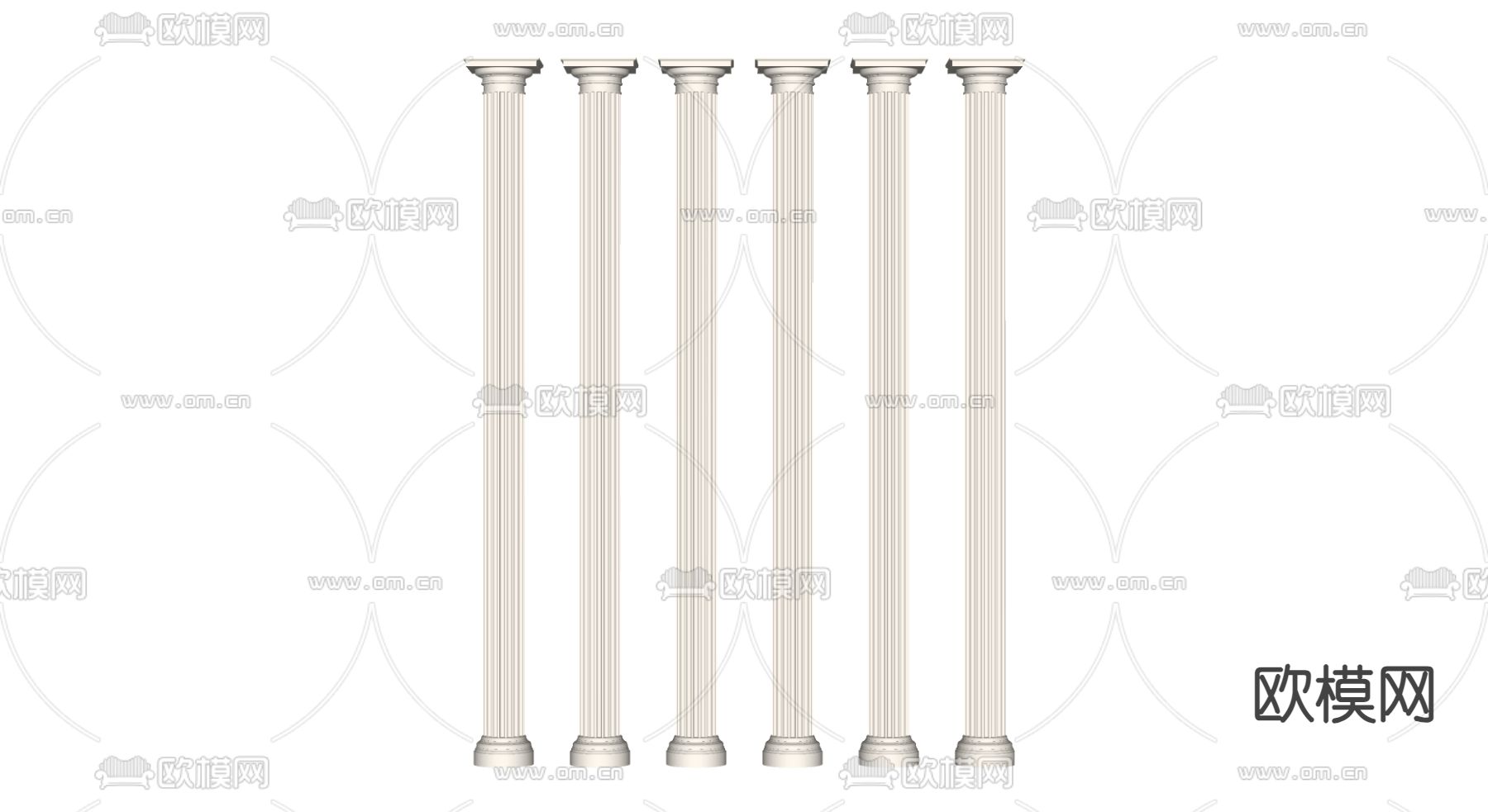 现代罗马柱 柱子su模型下载（渲染图2）