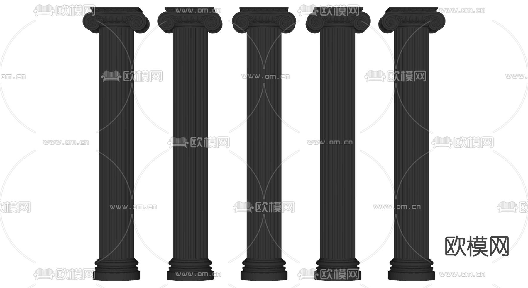 现代罗马柱su模型下载（渲染图2）