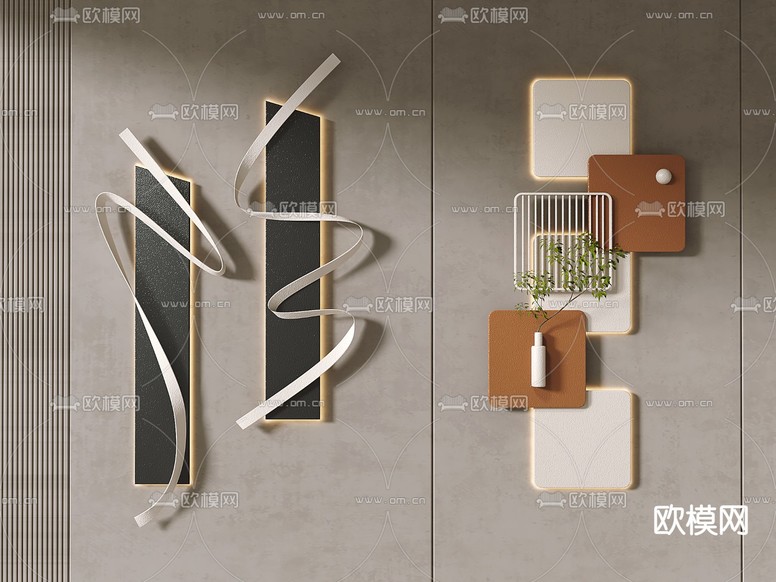 立体墙饰 挂饰 壁画灯3d模型下载