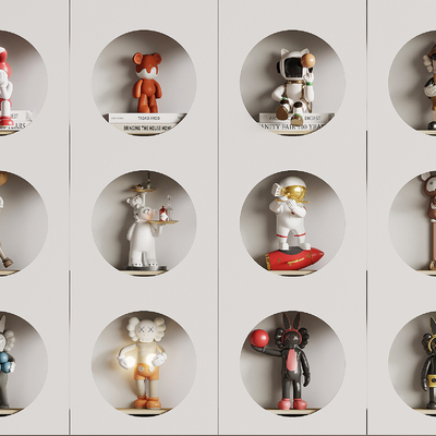  潮玩 公仔 卡通摆件 暴力熊su模型 