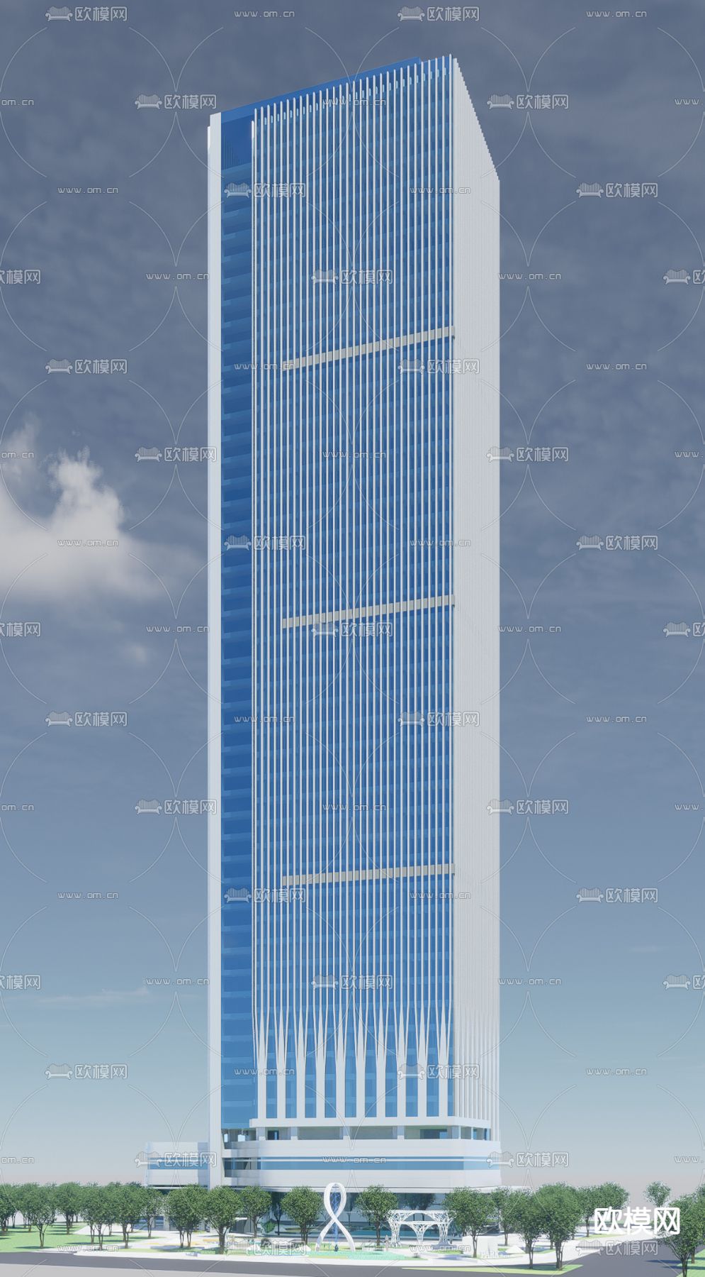 综合办公楼su模型下载（渲染图2）