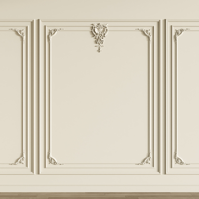 简欧雕花 护墙板su模型
