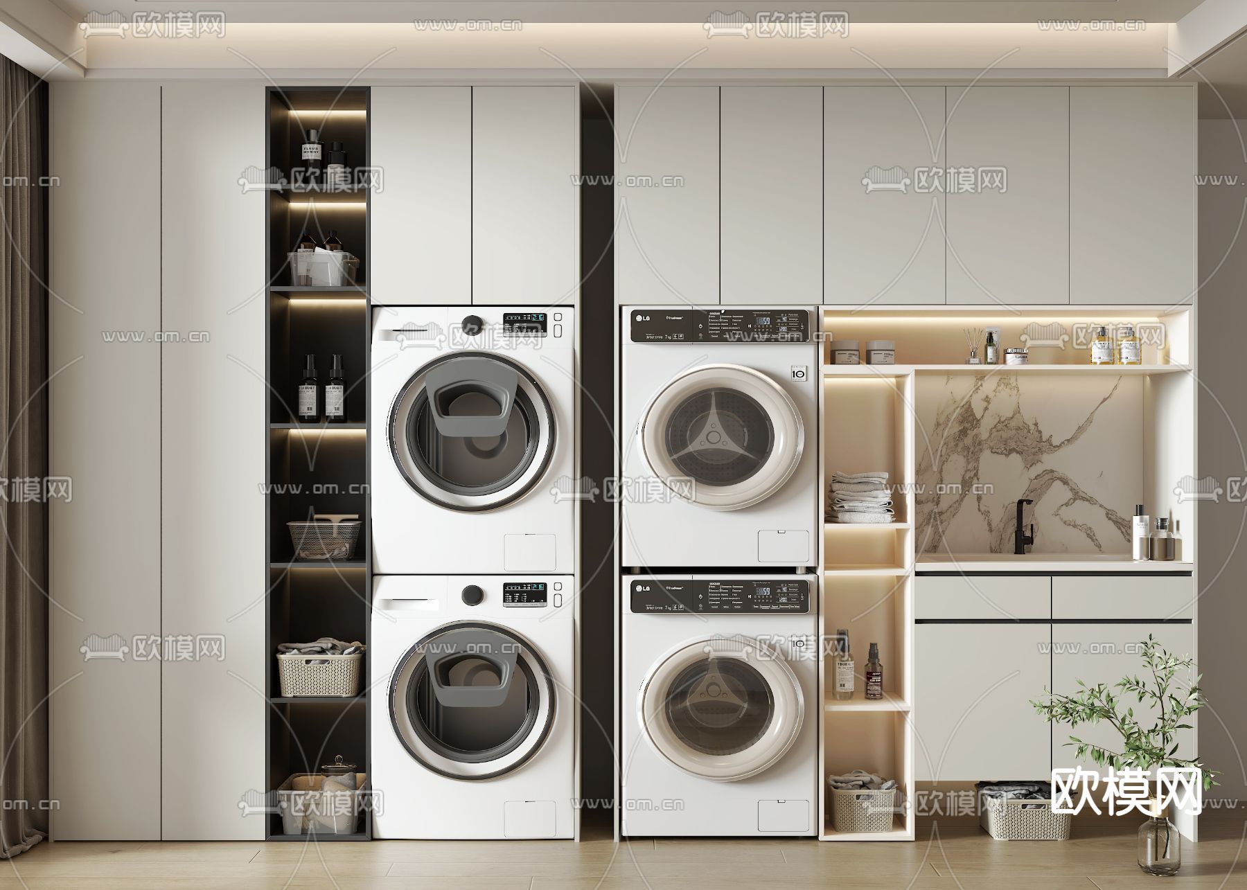 洗衣机柜 浴室柜3d模型下载