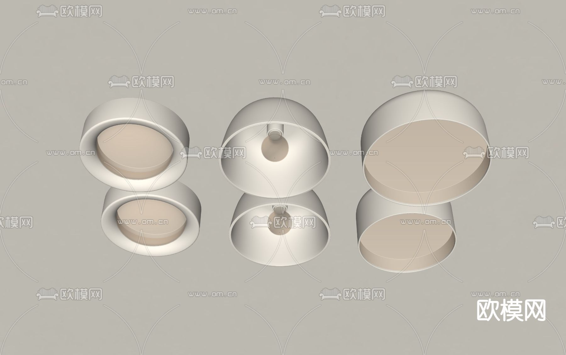 现代吸顶灯 卧室灯su模型下载（渲染图2）