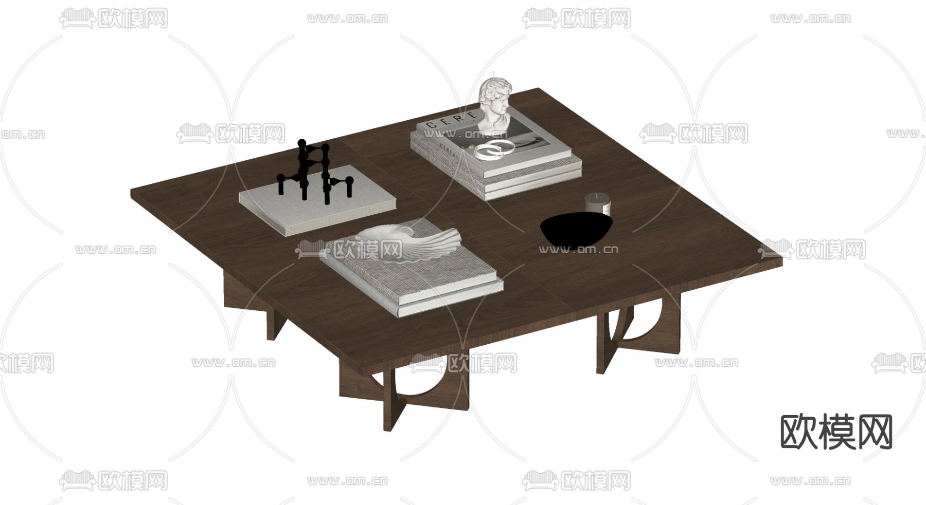 中古风茶几su模型下载（渲染图2）