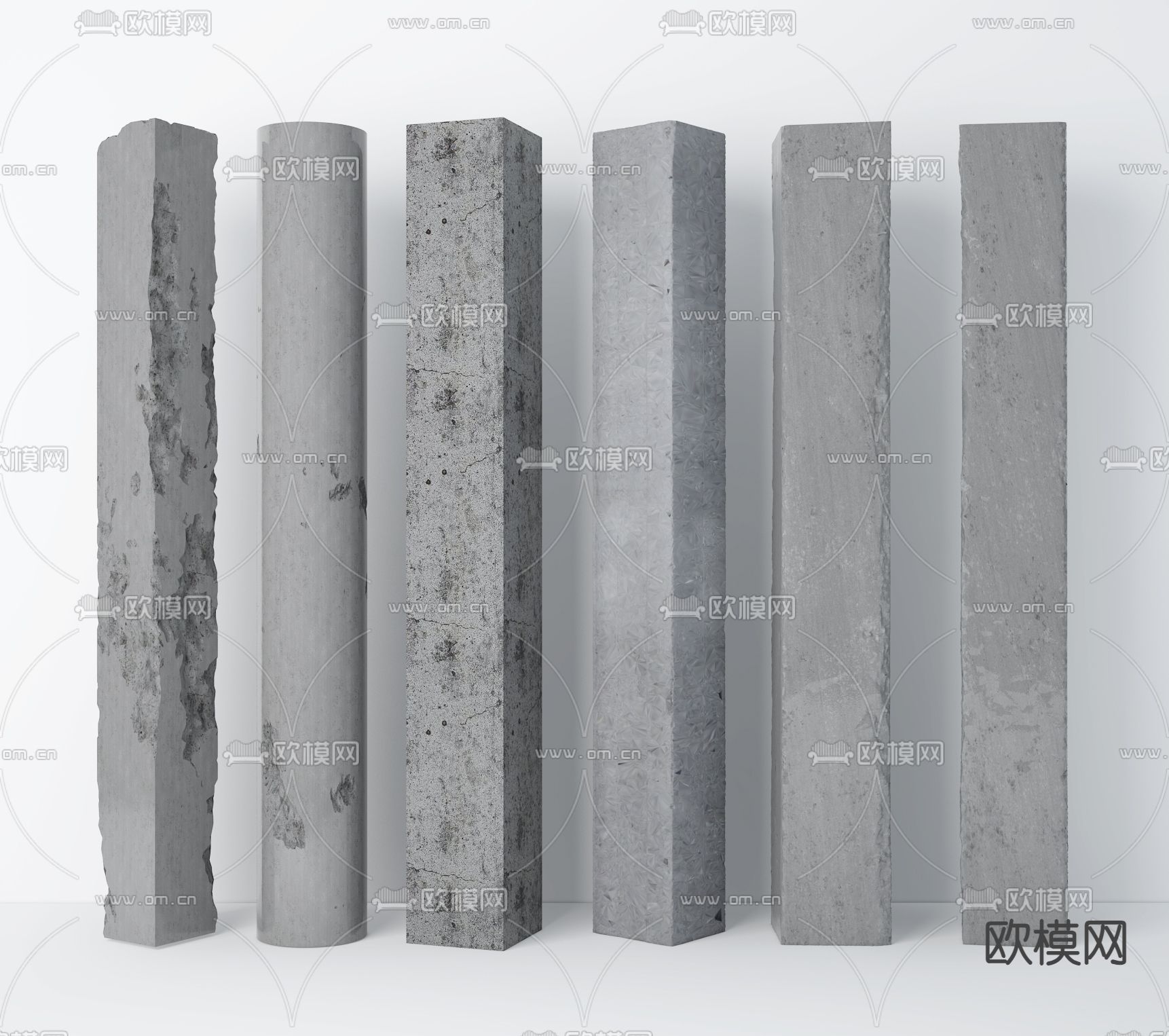 水泥柱su模型下载（渲染图1）
