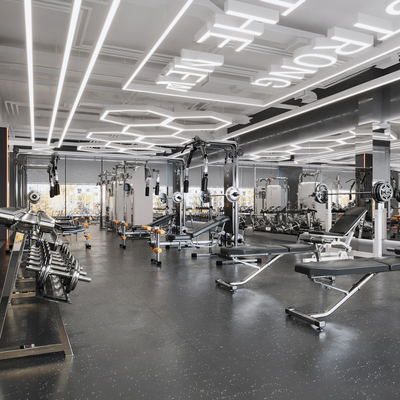  现代健身房su模型 