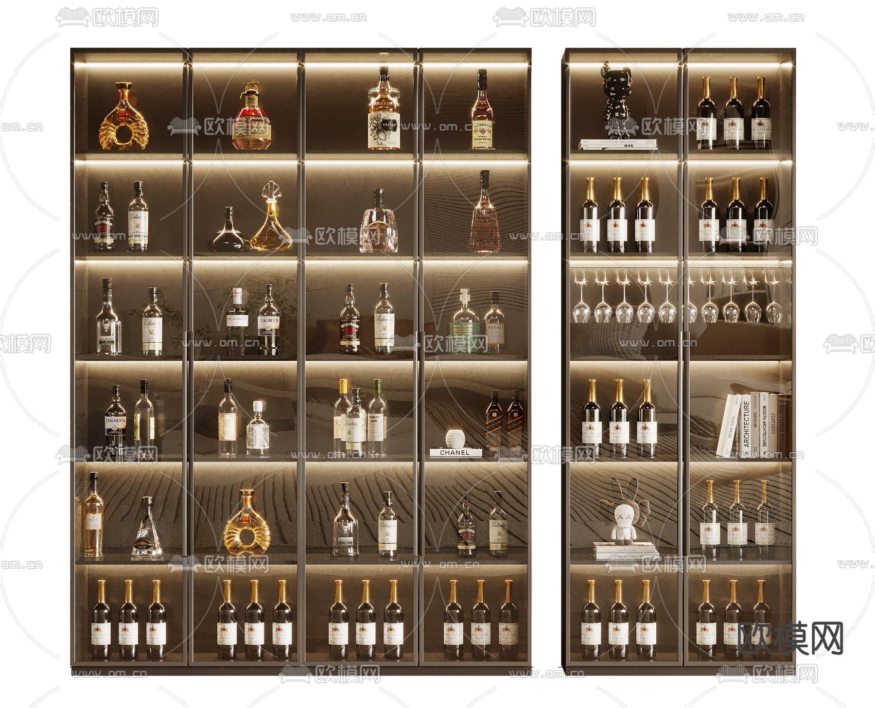 白酒 红酒 洋酒su模型下载（渲染图1）