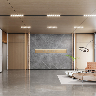  现代公司大堂 前厅su模型 