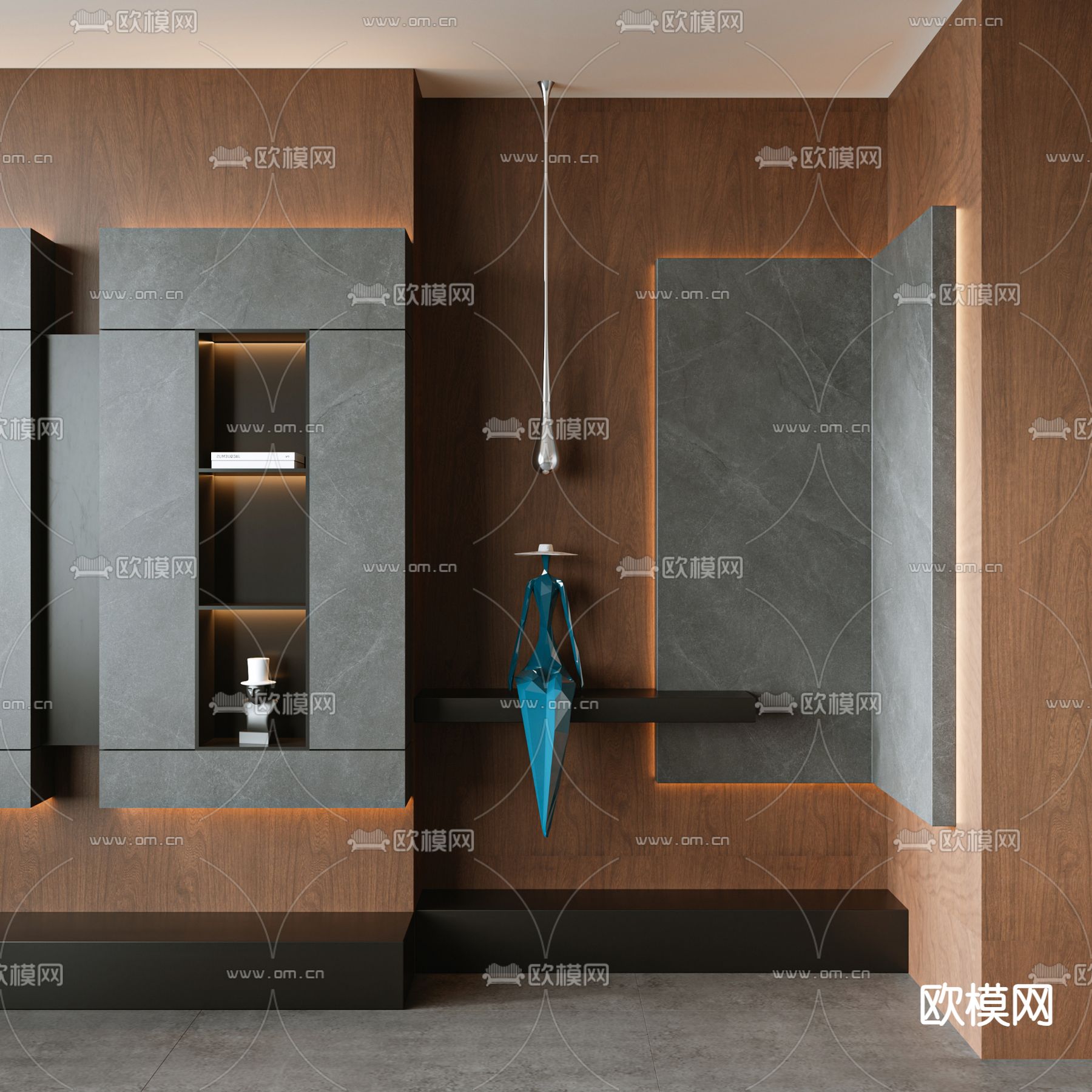 现代装饰柜 玄关隔断3d模型下载