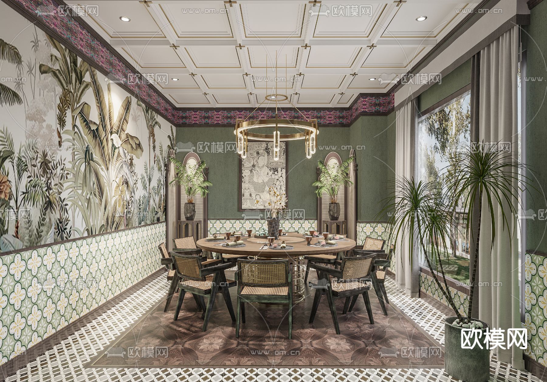 私房菜包厢 酒楼包房3d模型下载