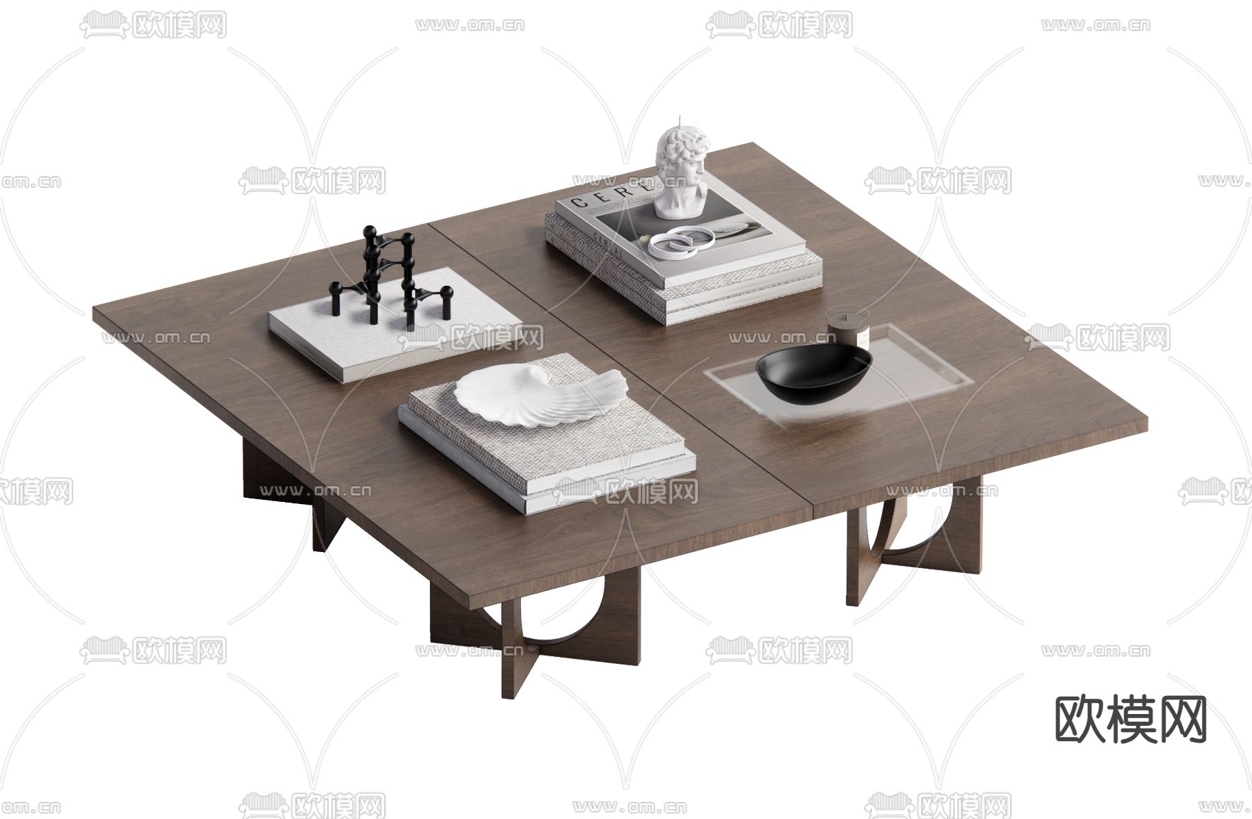中古风茶几su模型下载（渲染图1）