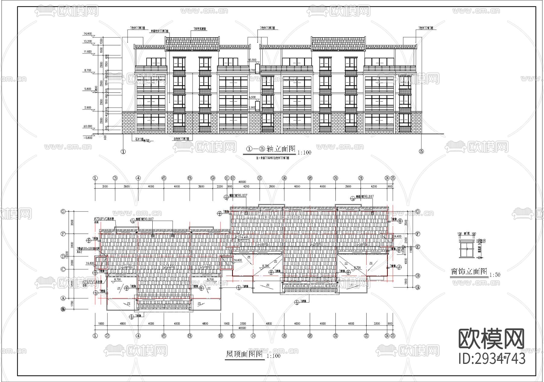 某小区多层住宅建筑cad施工图下载（渲染图4）