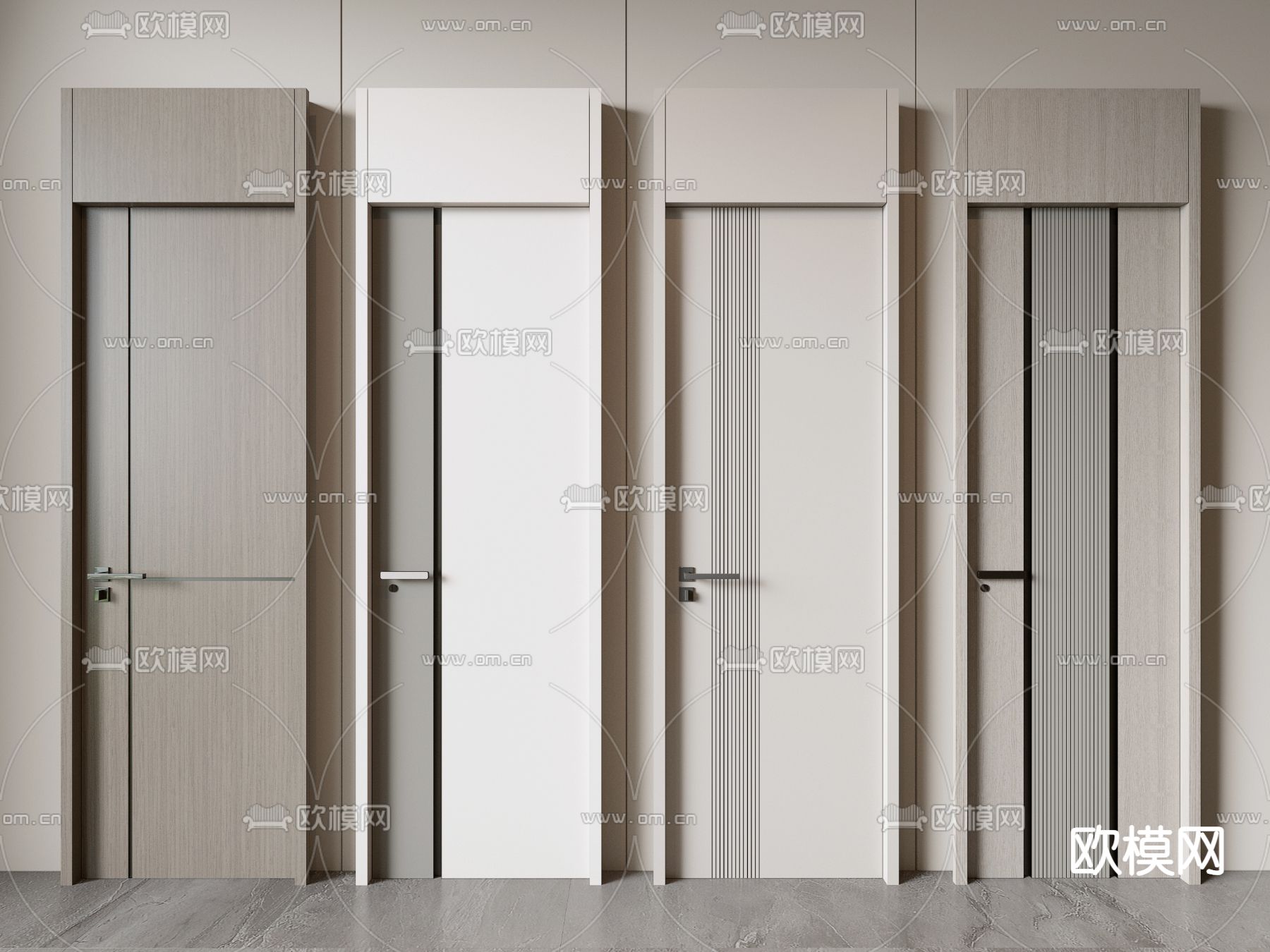 单开门 通顶门 平开门 房门3d模型下载