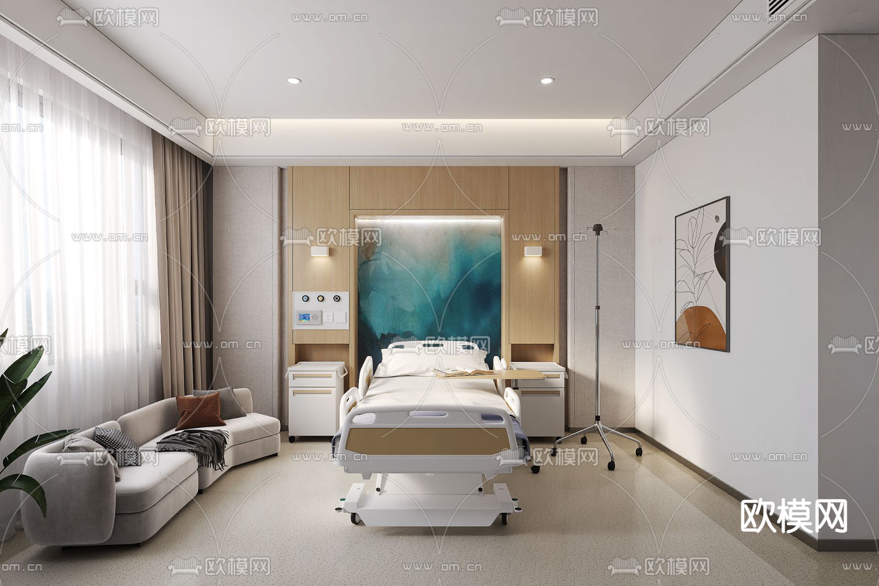 医院病房3d模型下载