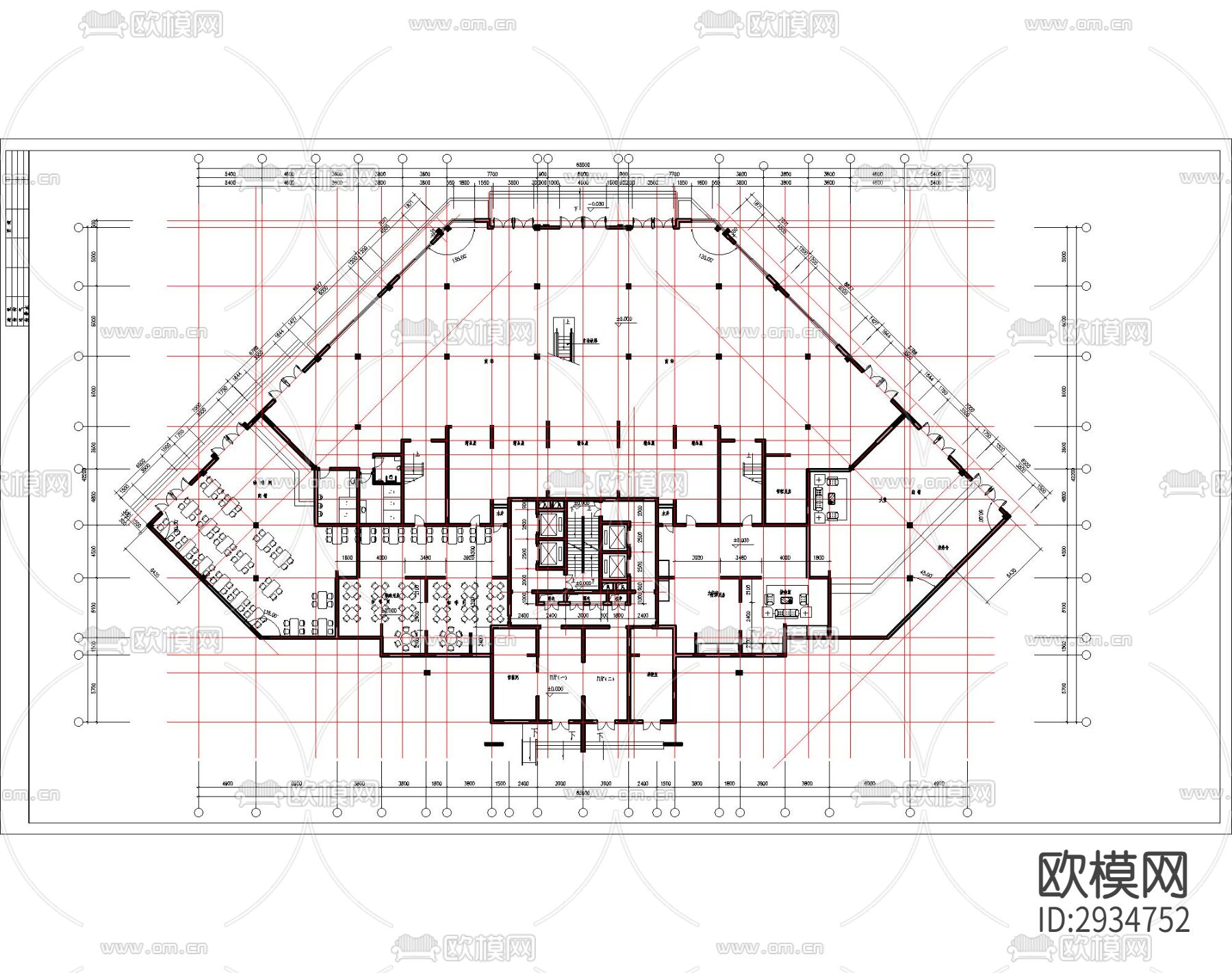 高层住宅楼建筑cad施工图下载（渲染图1）