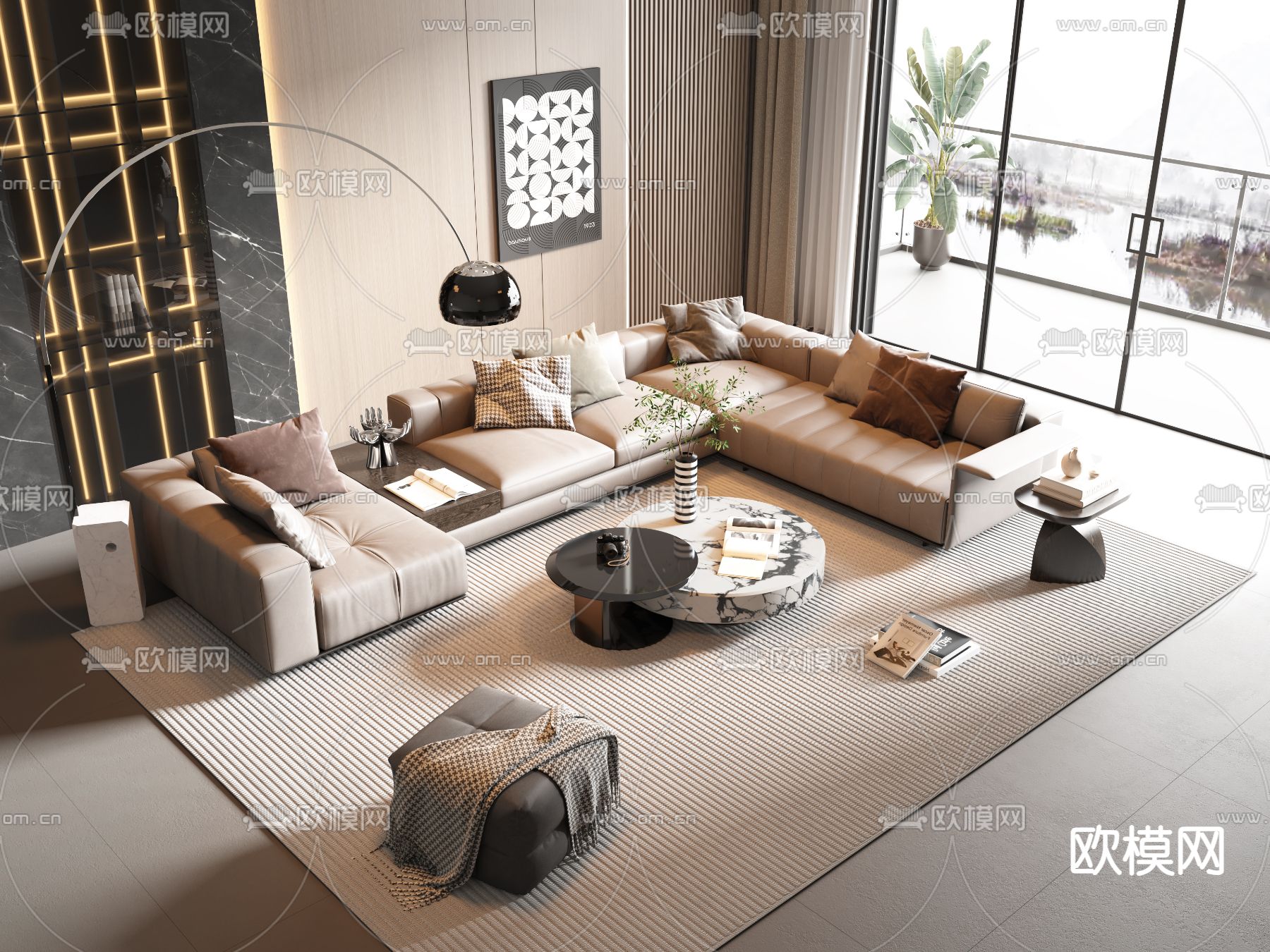 Minotti 组合沙发su模型下载