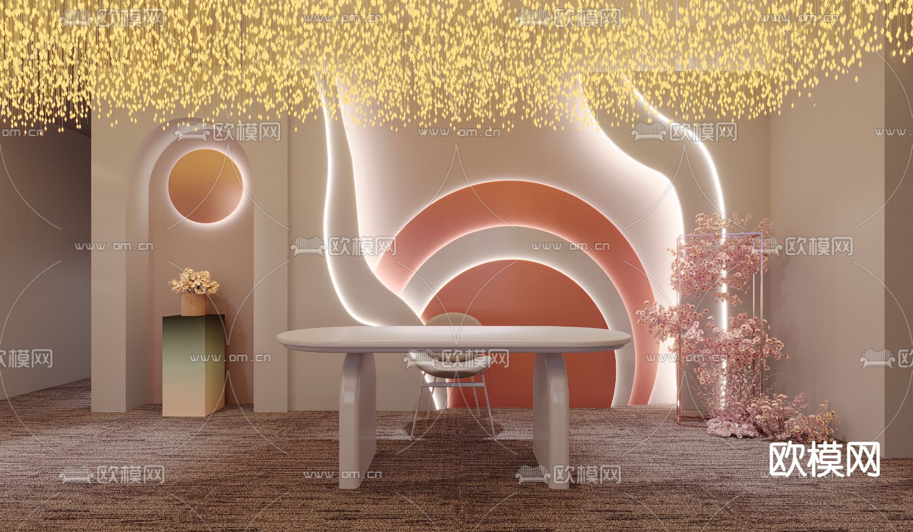 现代直播间3d模型下载