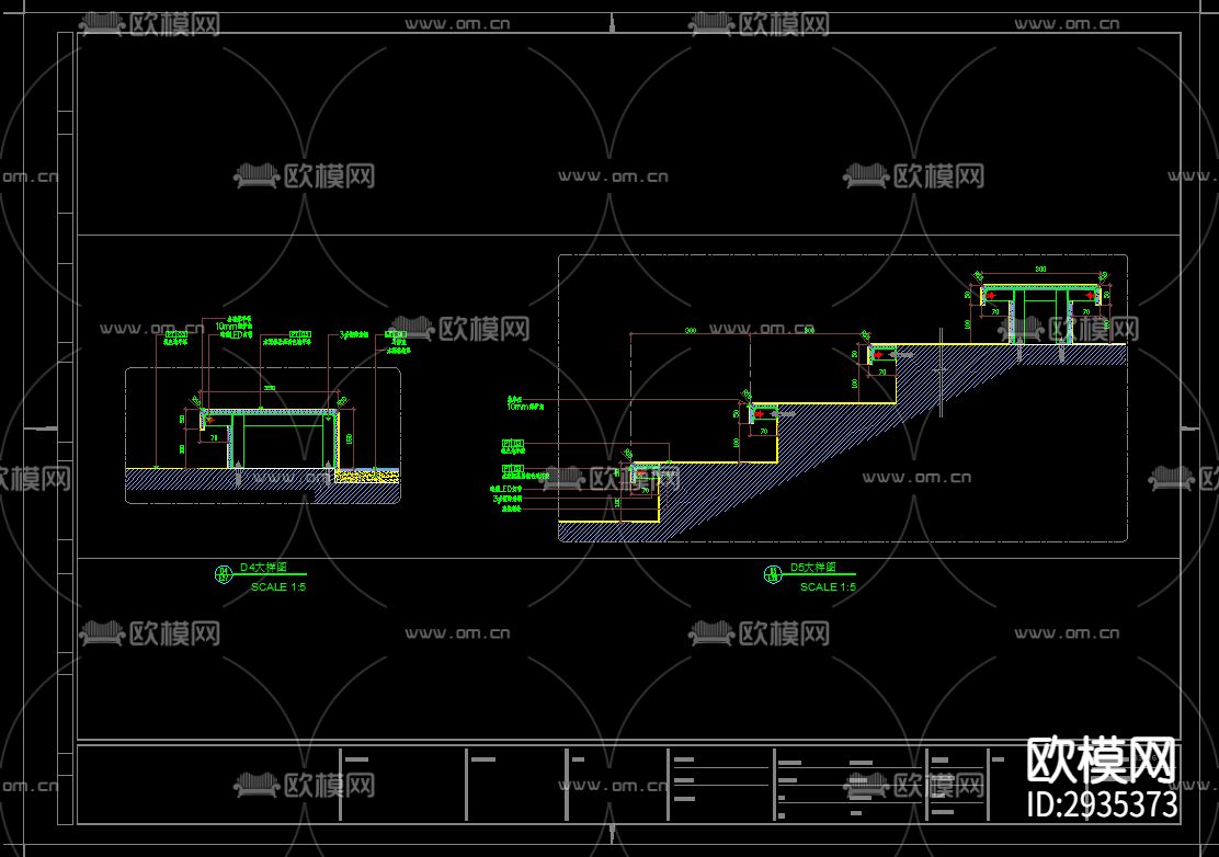 地坪漆梯步ad大样图下载（渲染图2）