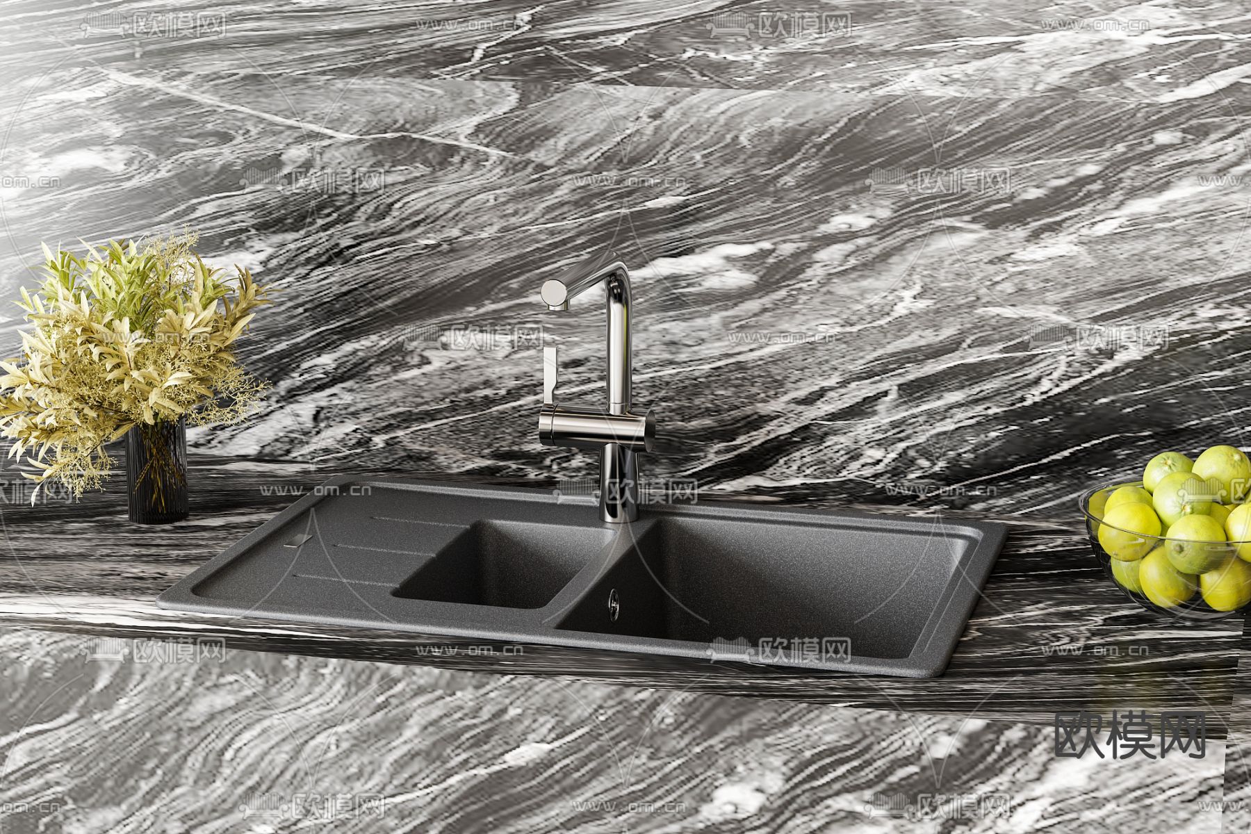 水槽 洗菜盆3d模型下载