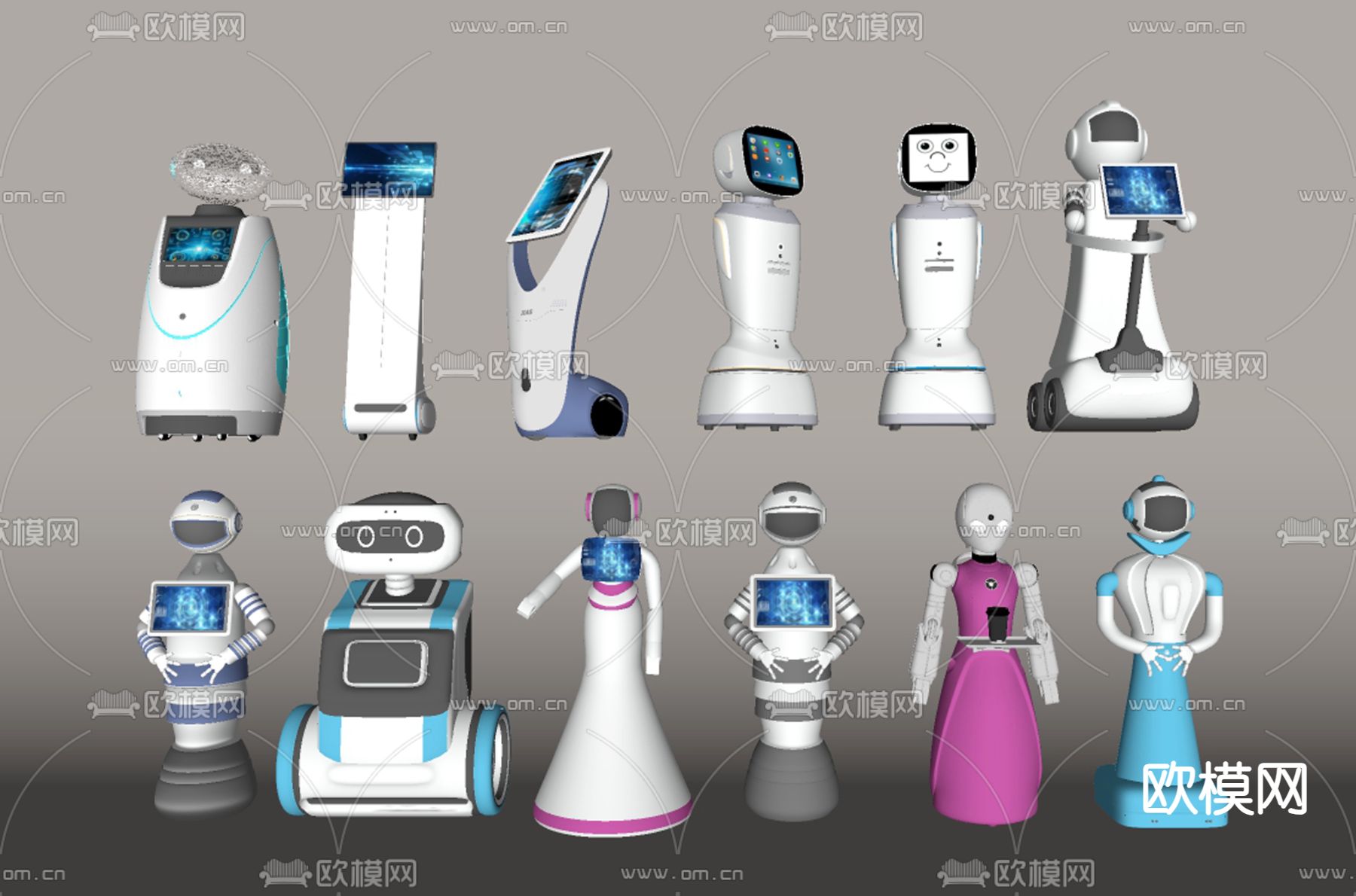人工智能机器人su模型下载（渲染图2）