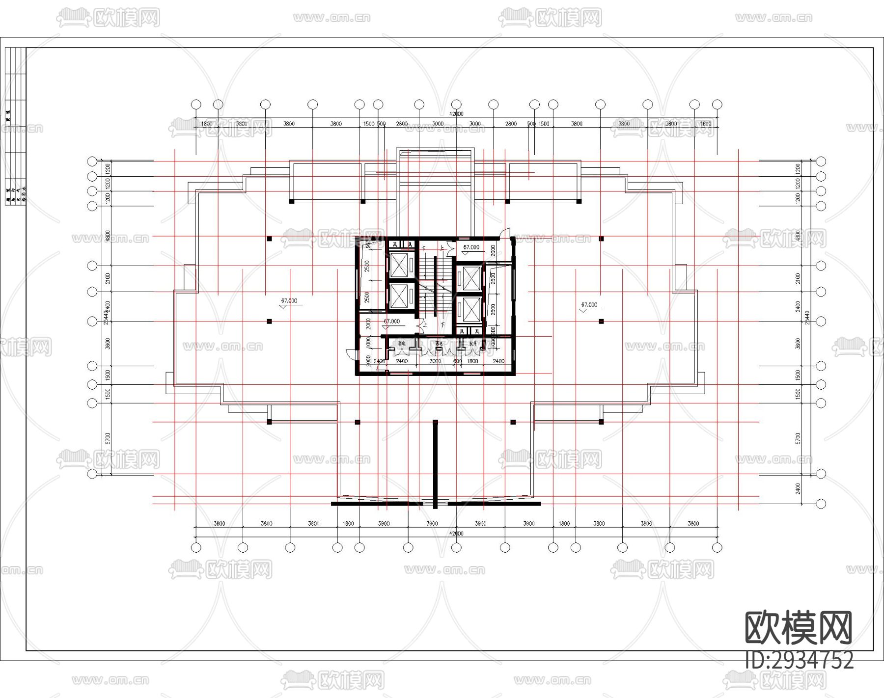 高层住宅楼建筑cad施工图下载（渲染图5）