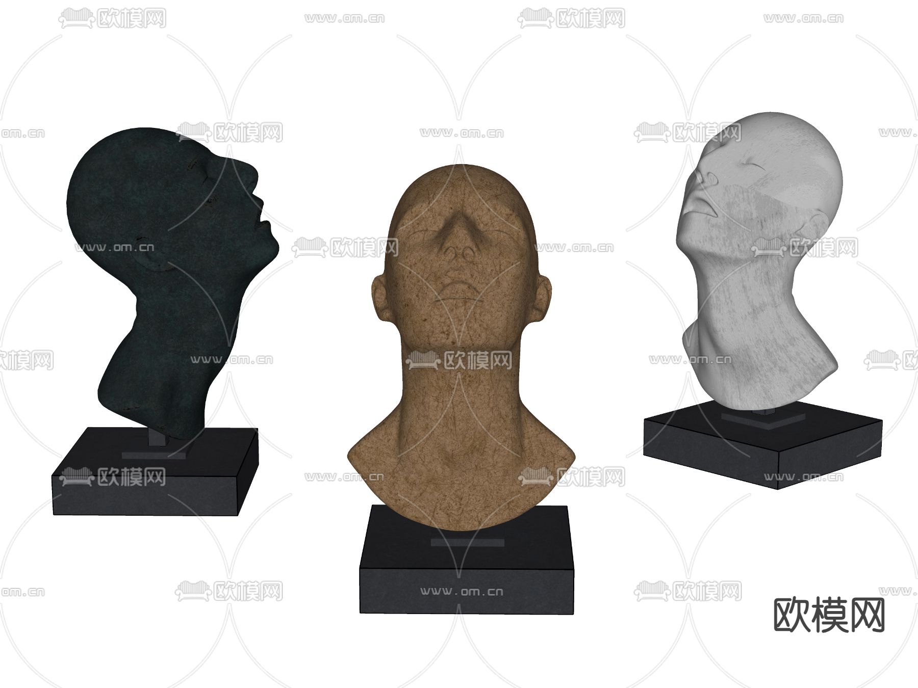 现代人像雕塑su模型